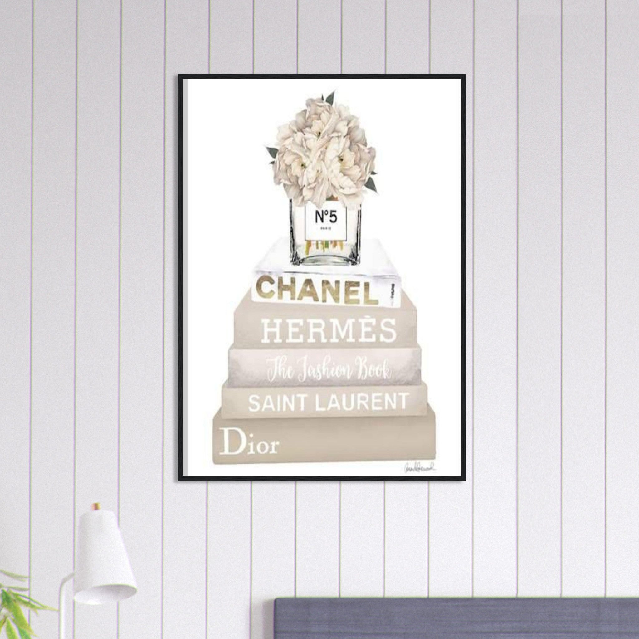 Canvanation Print Material 70x100 cm / 28x40″ Tableau Chanel Numéro 5 Blanc Livres