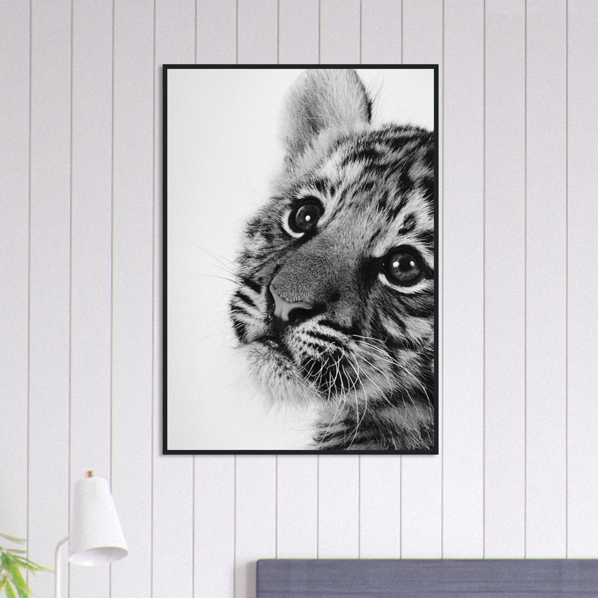 Tableau Photo Noir Et Blanc-Animal-Lionceau