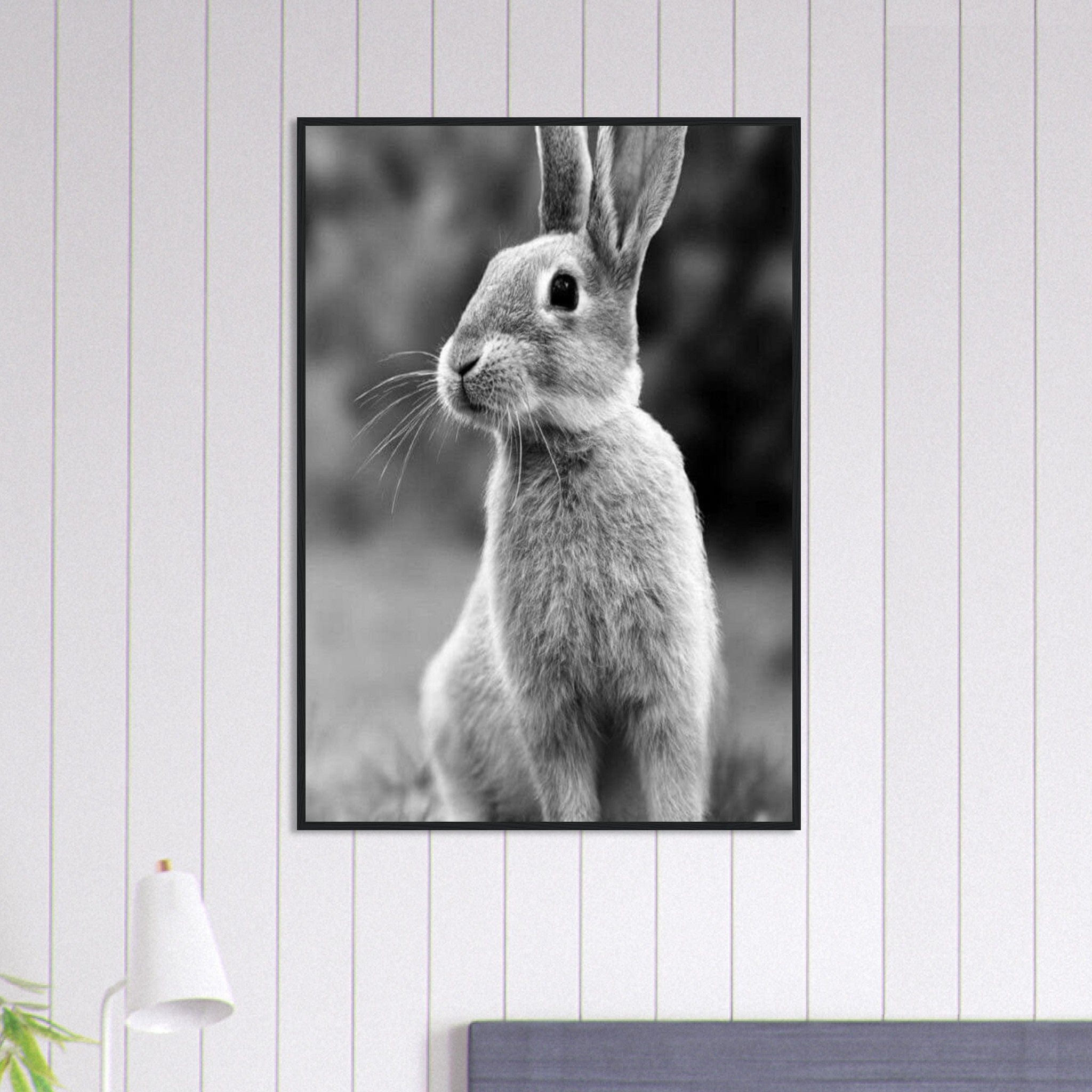 Tableau Photo Noir Et Blanc-Animaux-Lapin