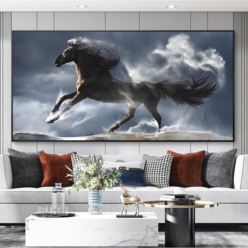 Canvanation 40X80 CM Affiche Cheval En Pleine Course