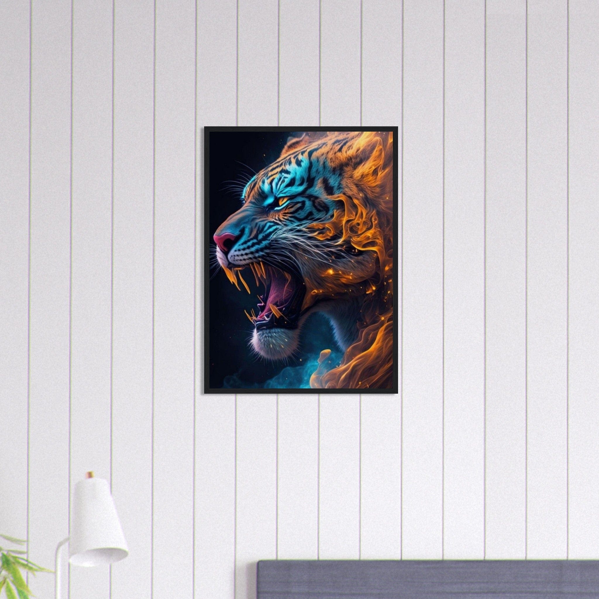 Canvanation Print Material 50x70 cm / 20x28″ Tableau Tigre Enflammé