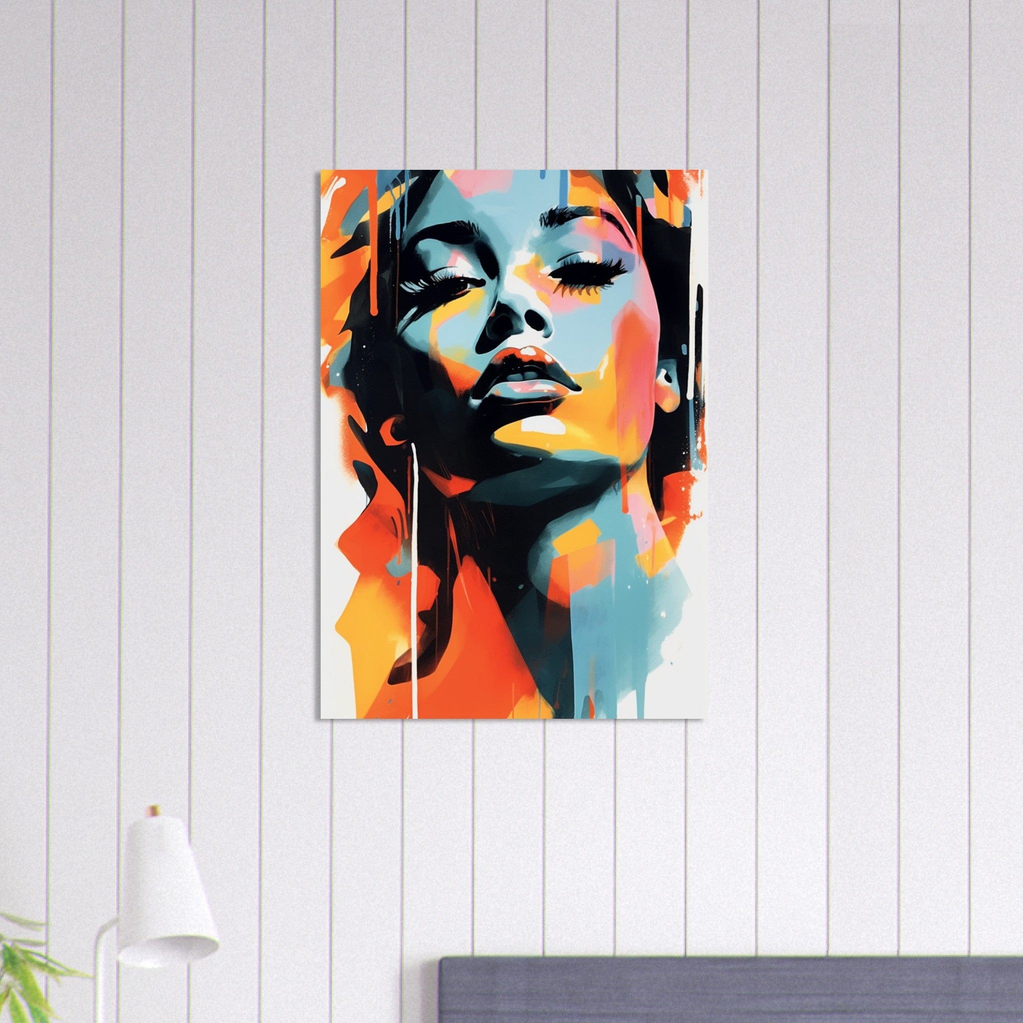 Gelato Print Material Portrait Femme Profil Peinture