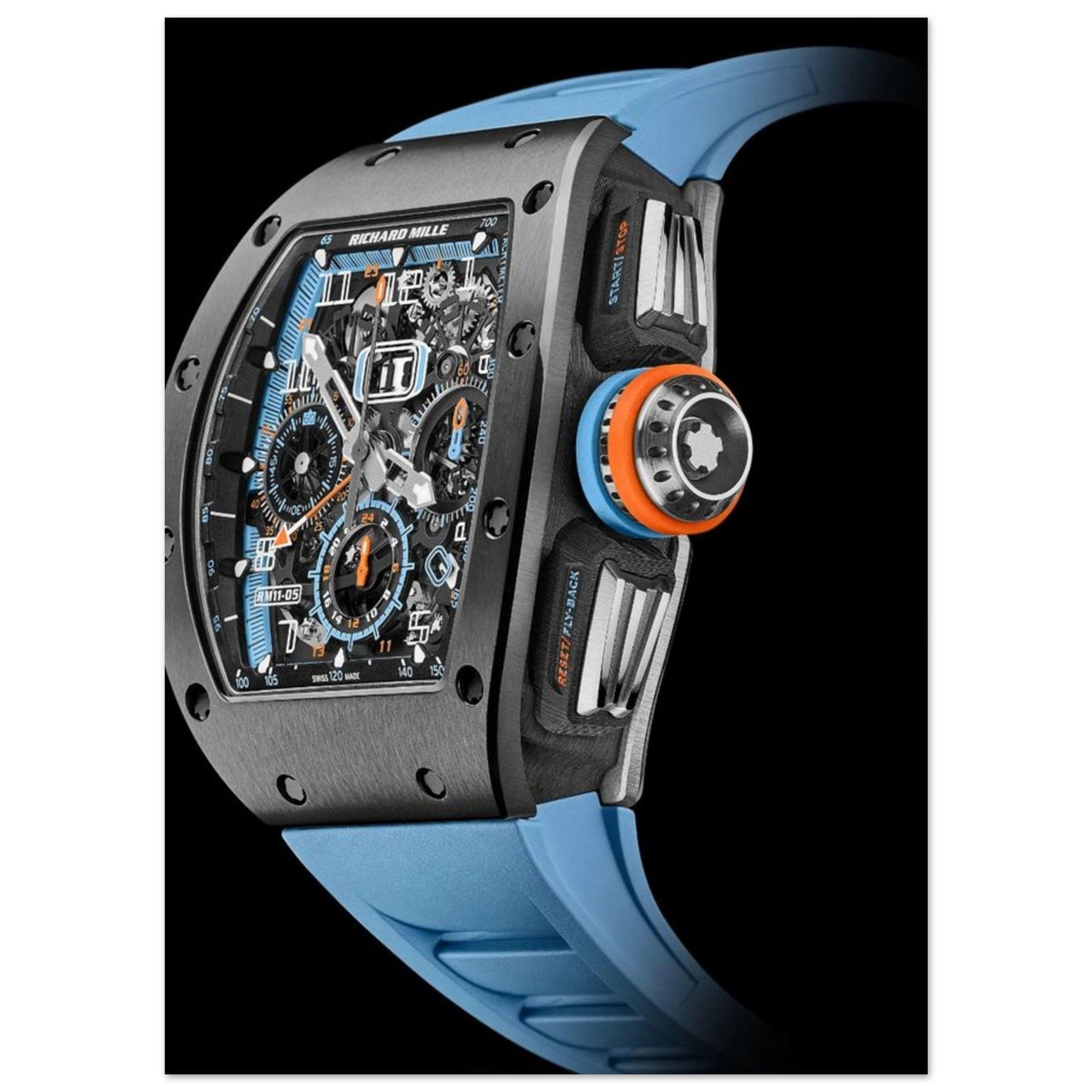 Poster Richard Mille Montre Bracelet Bleu Canvanation