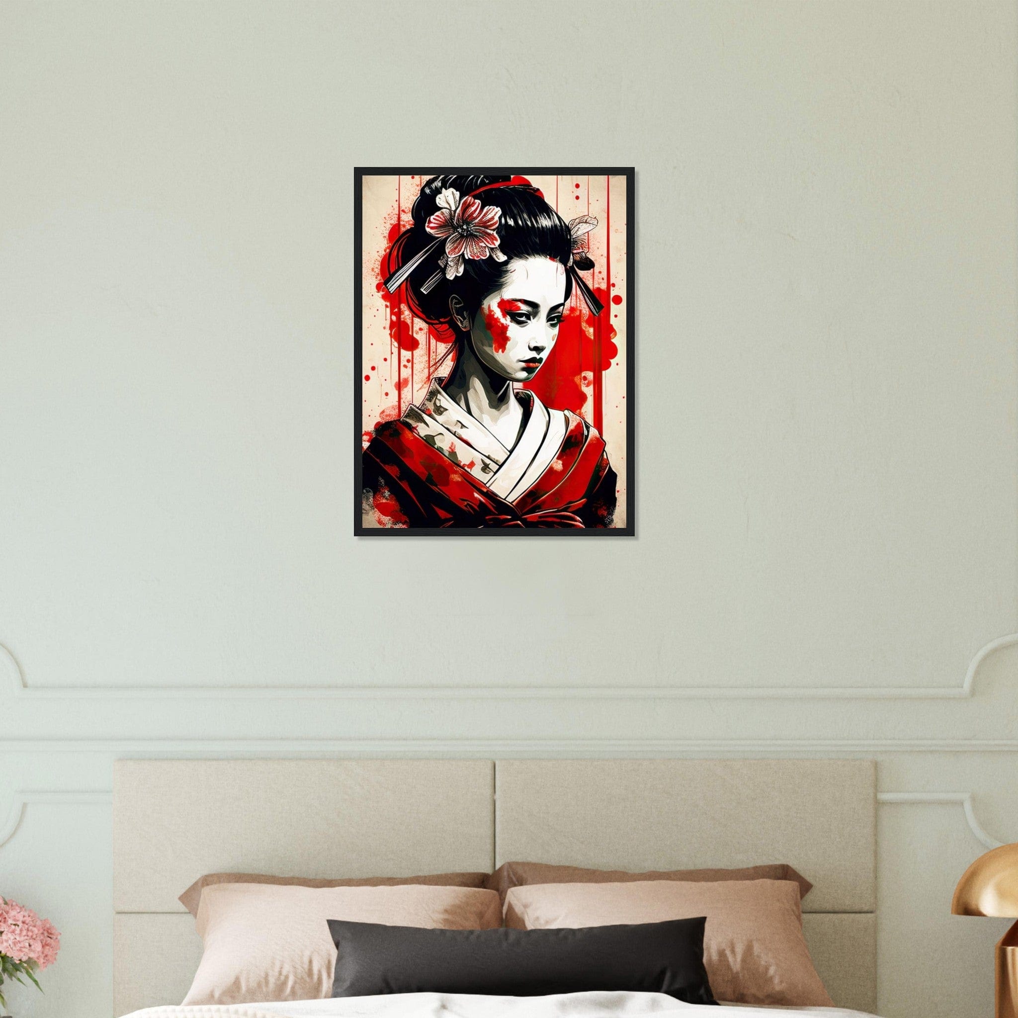 Tableau Geisha Horreur Kimono Canvanation