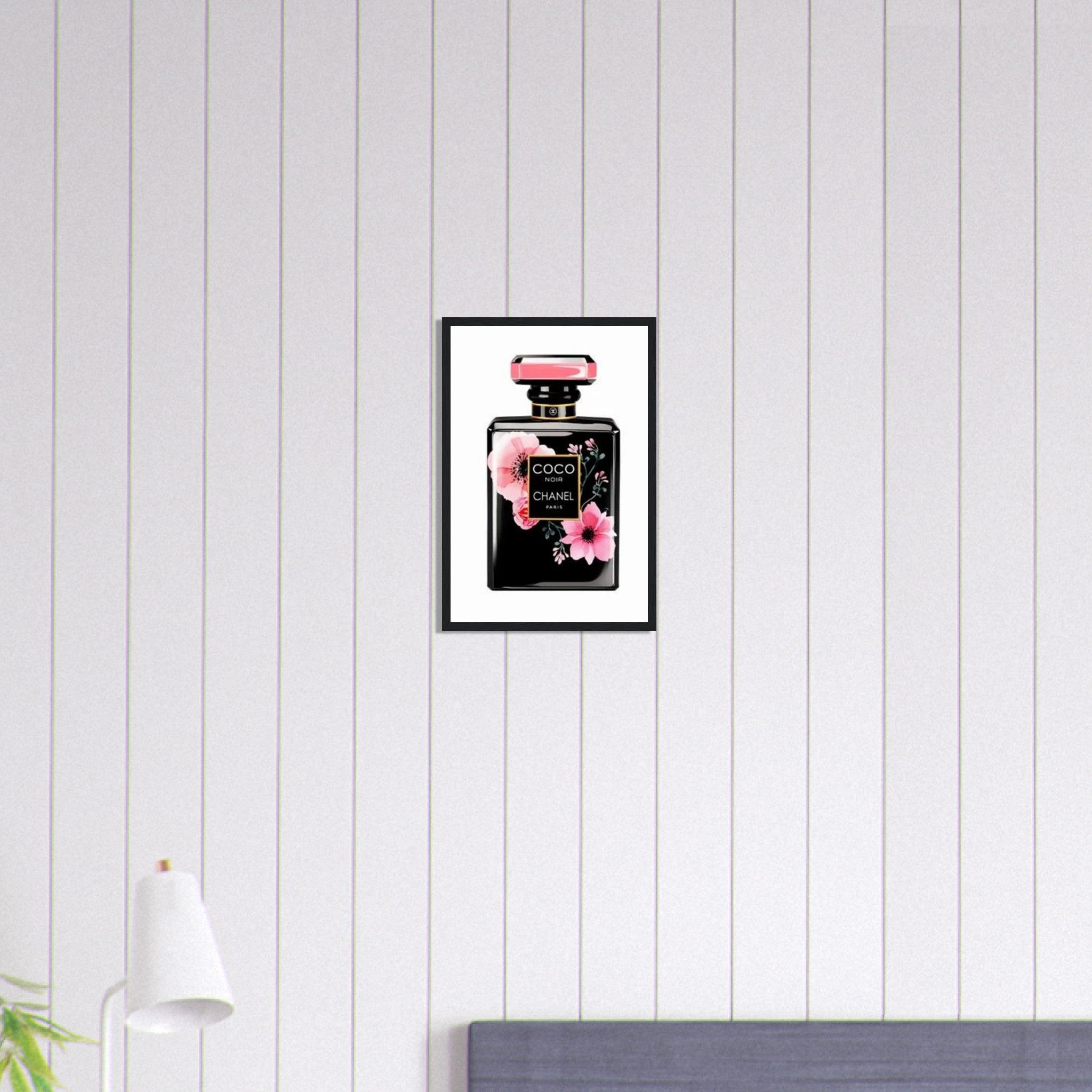 Canvanation Print Material 30x45 cm / 12x18″ Tableau Chanel Numéro 5 Fleurs Noir