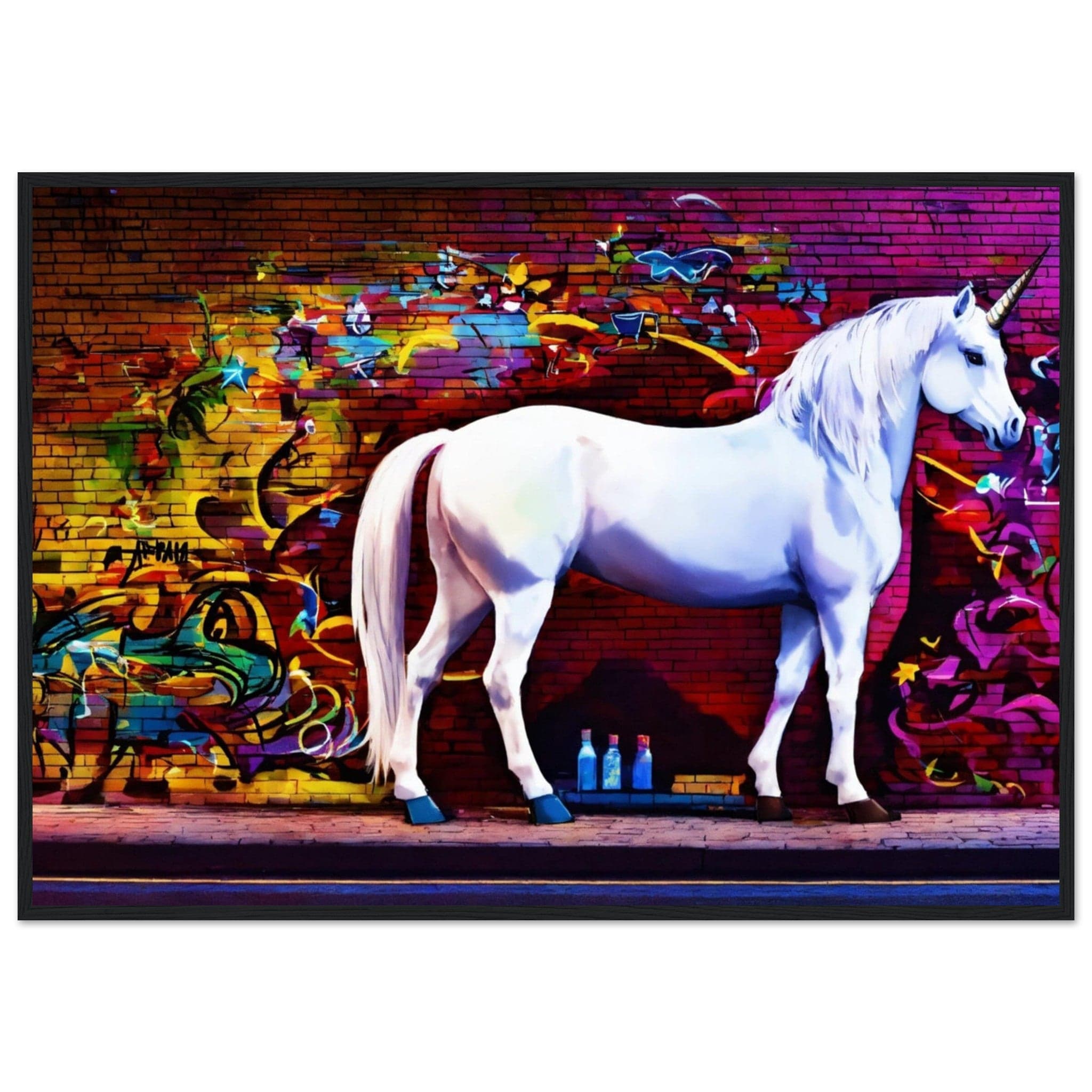 Canvanation Print Material 70x100 cm / 28x40″ Tableau Animaux Street Art Licorne