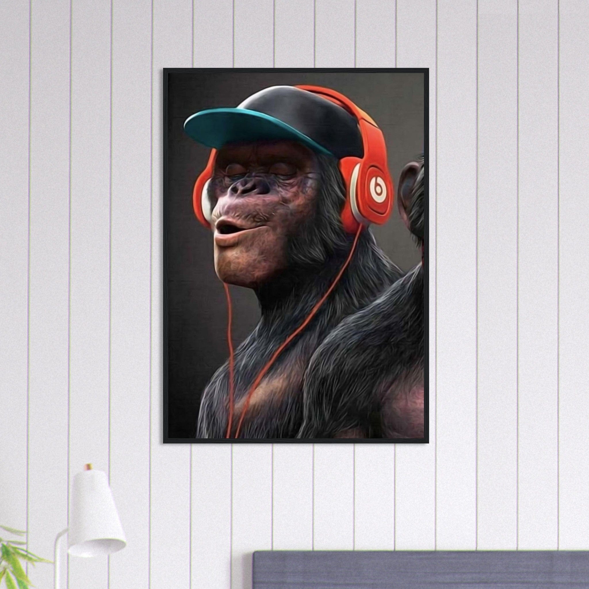 Canvanation Print Material 70x100 cm / 28x40″ Tableau Singe Casque Beats