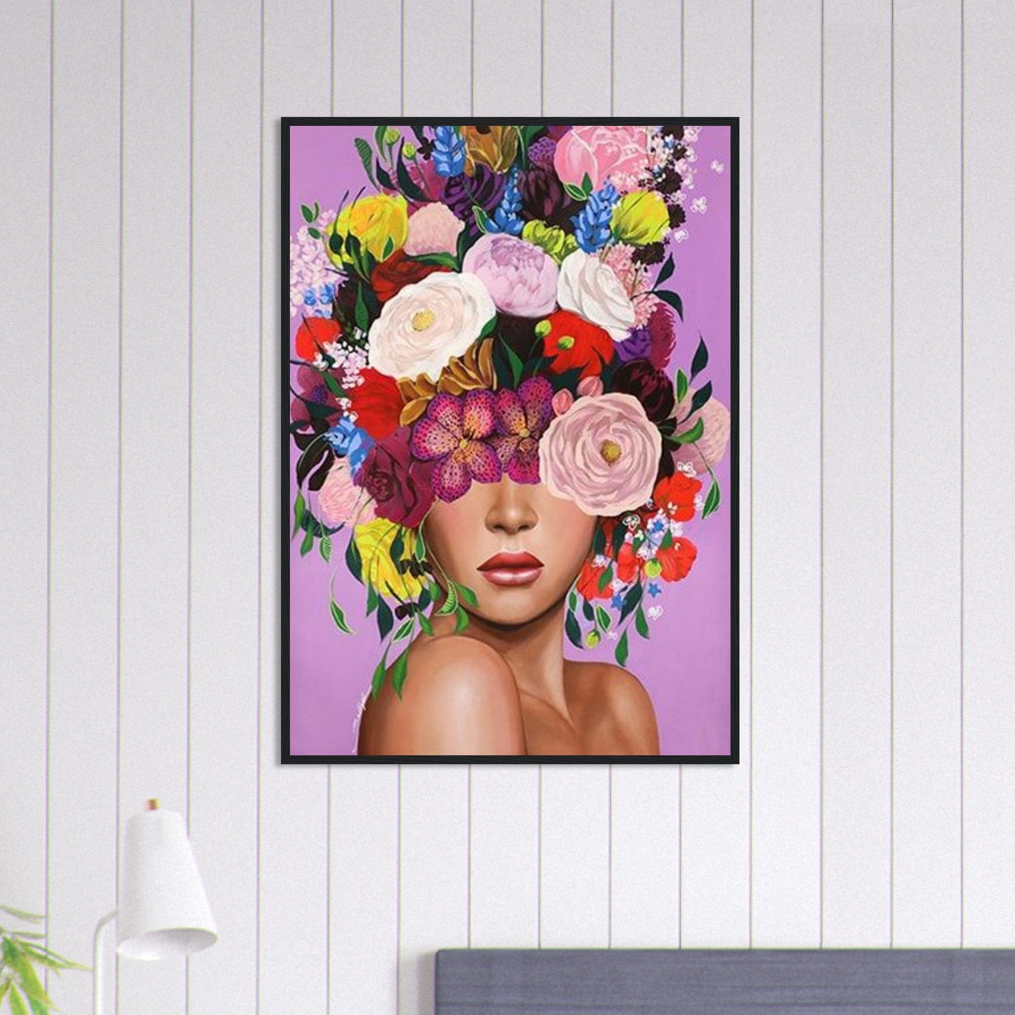 Tableau Femme Fleurs Cheveux Bouquet