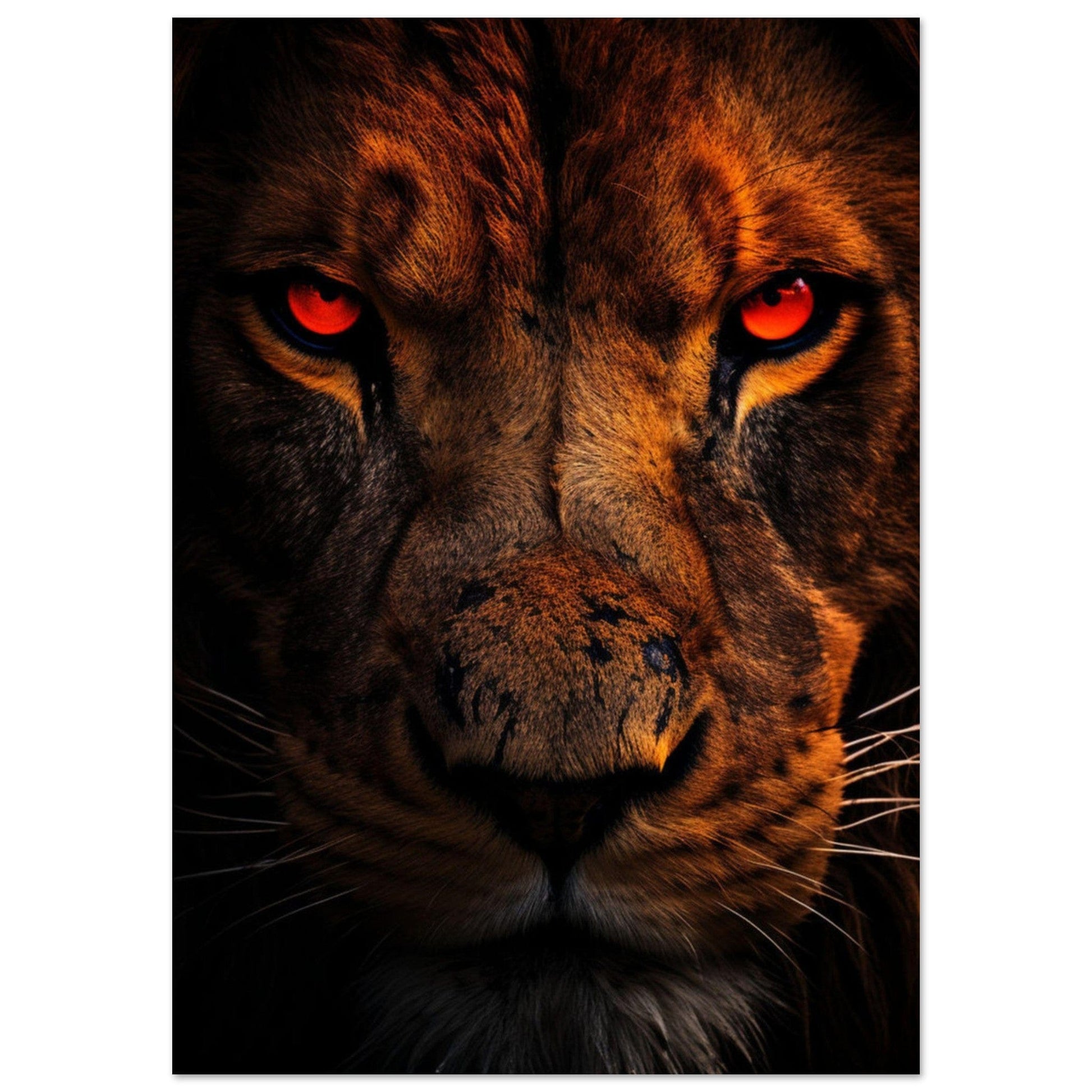 Poster Lion Yeux Rouge