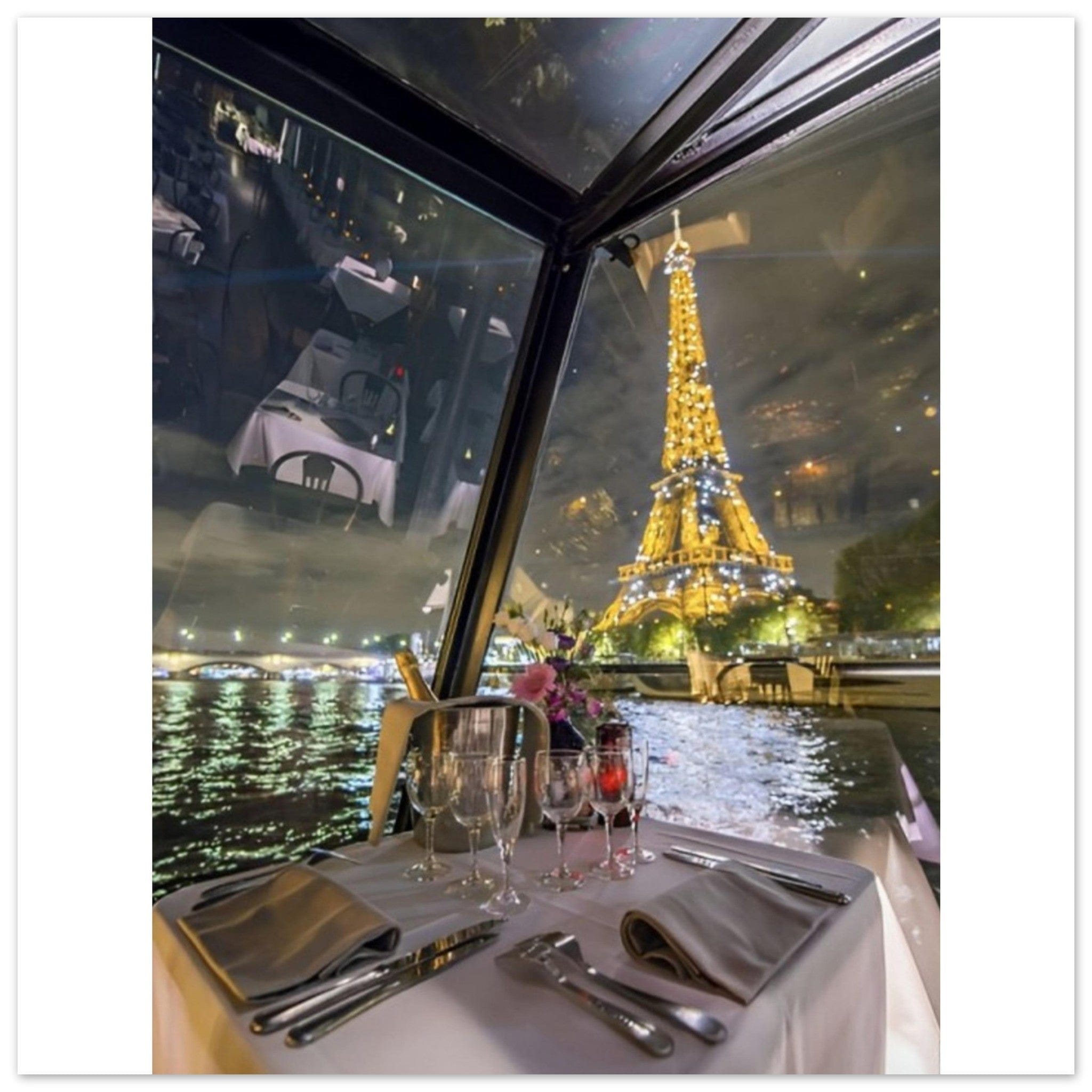 Canvanation Print Material 50x50 cm / 20x20″ Tableau Tour Eiffel Bateau