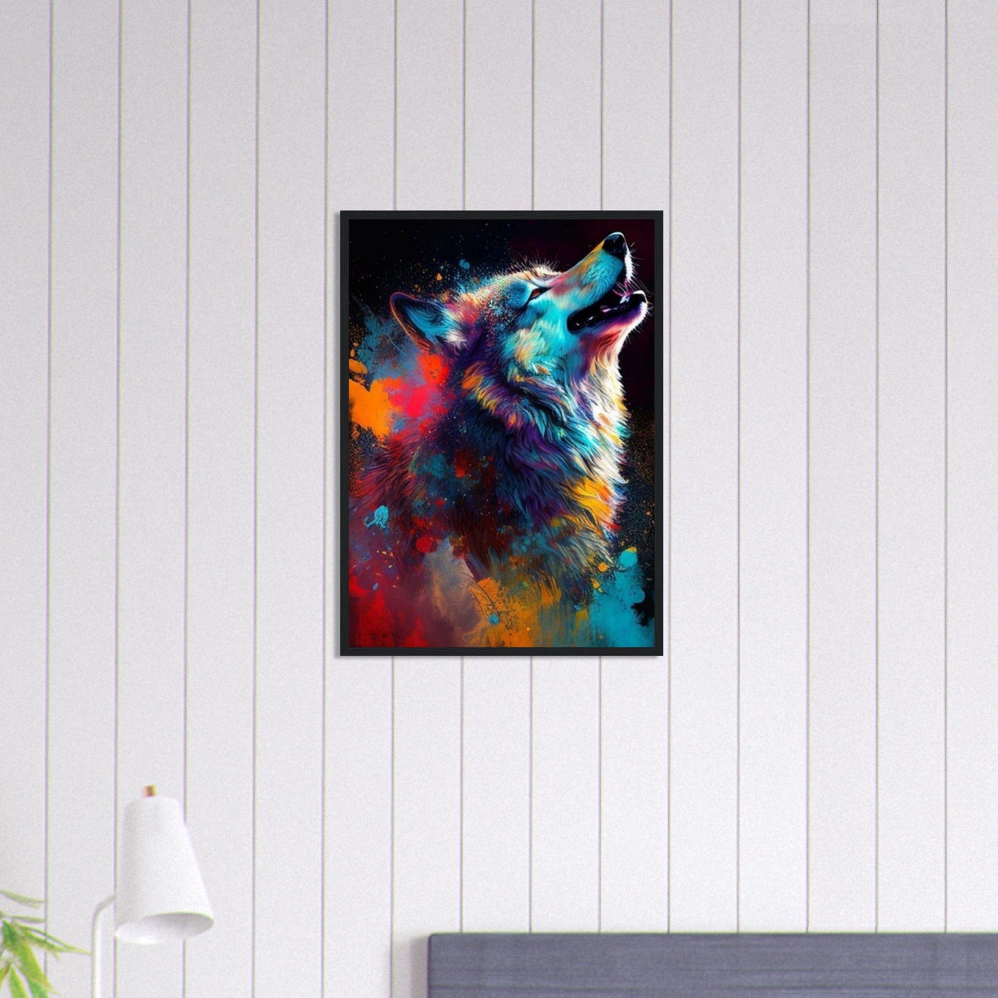 Canvanation Print Material 50x70 cm / 20x28″ Tableau Loup Peinture Multicolore