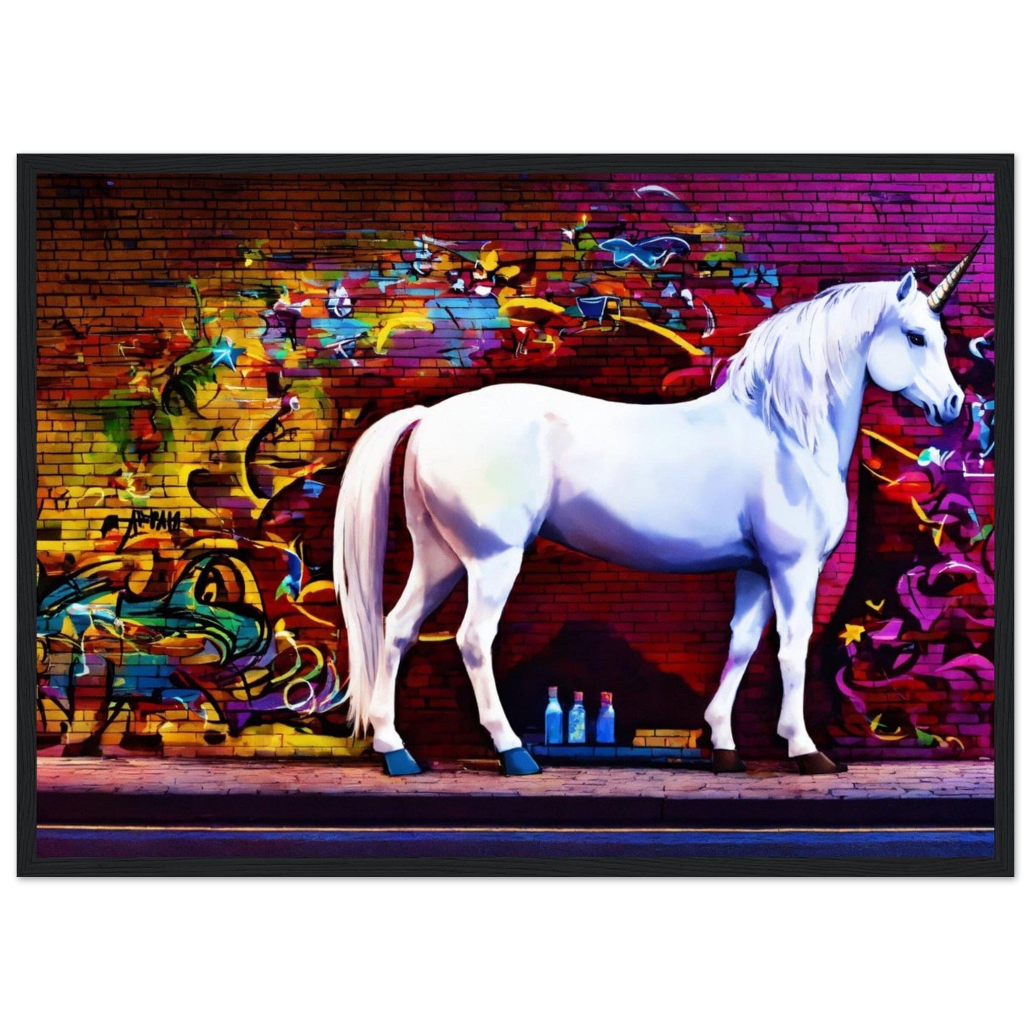 Canvanation Print Material 50x70 cm / 20x28″ Tableau Animaux Street Art Licorne