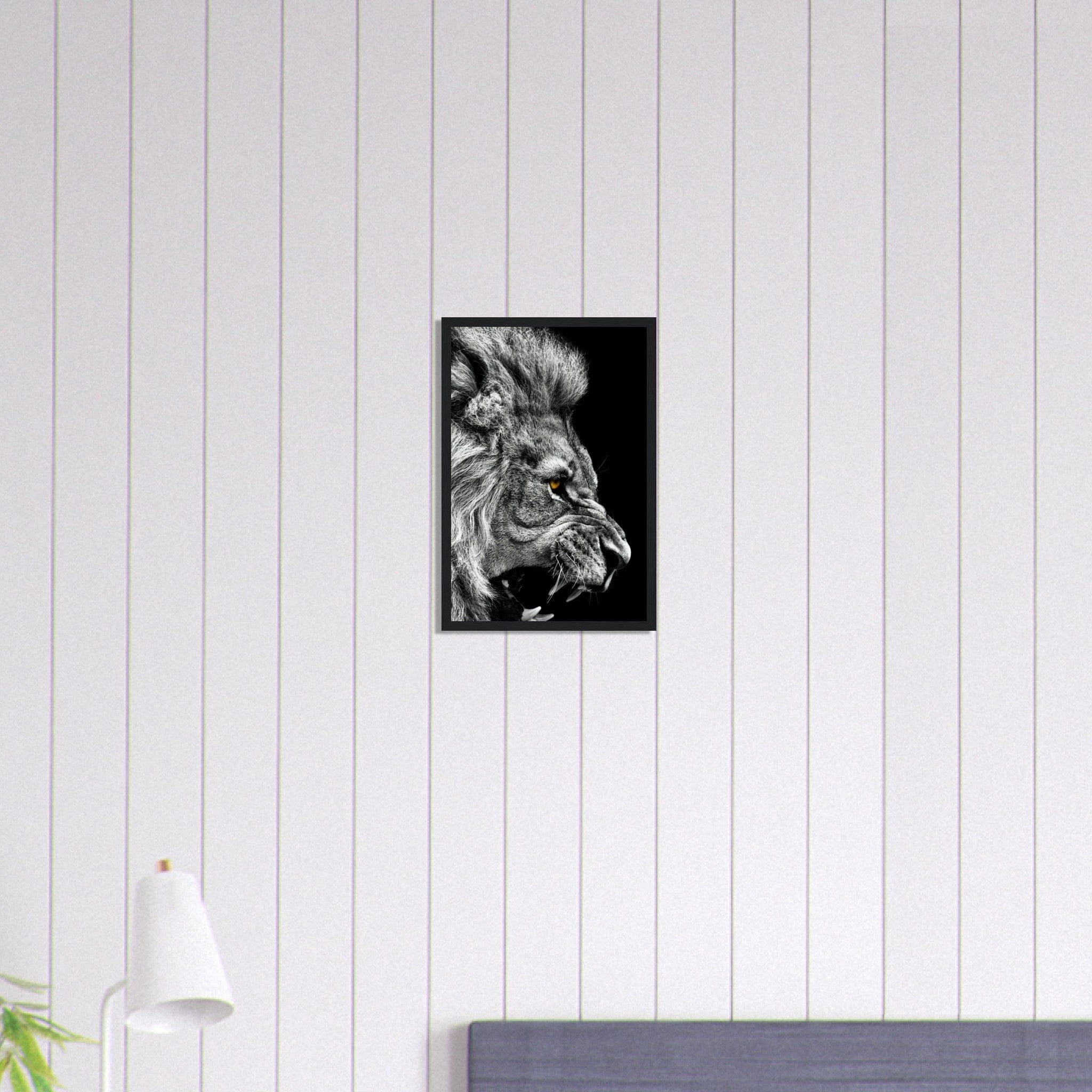 Canvanation Print Material 30x45 cm / 12x18″ Tableau Street Art Lion Noir Et Blanc