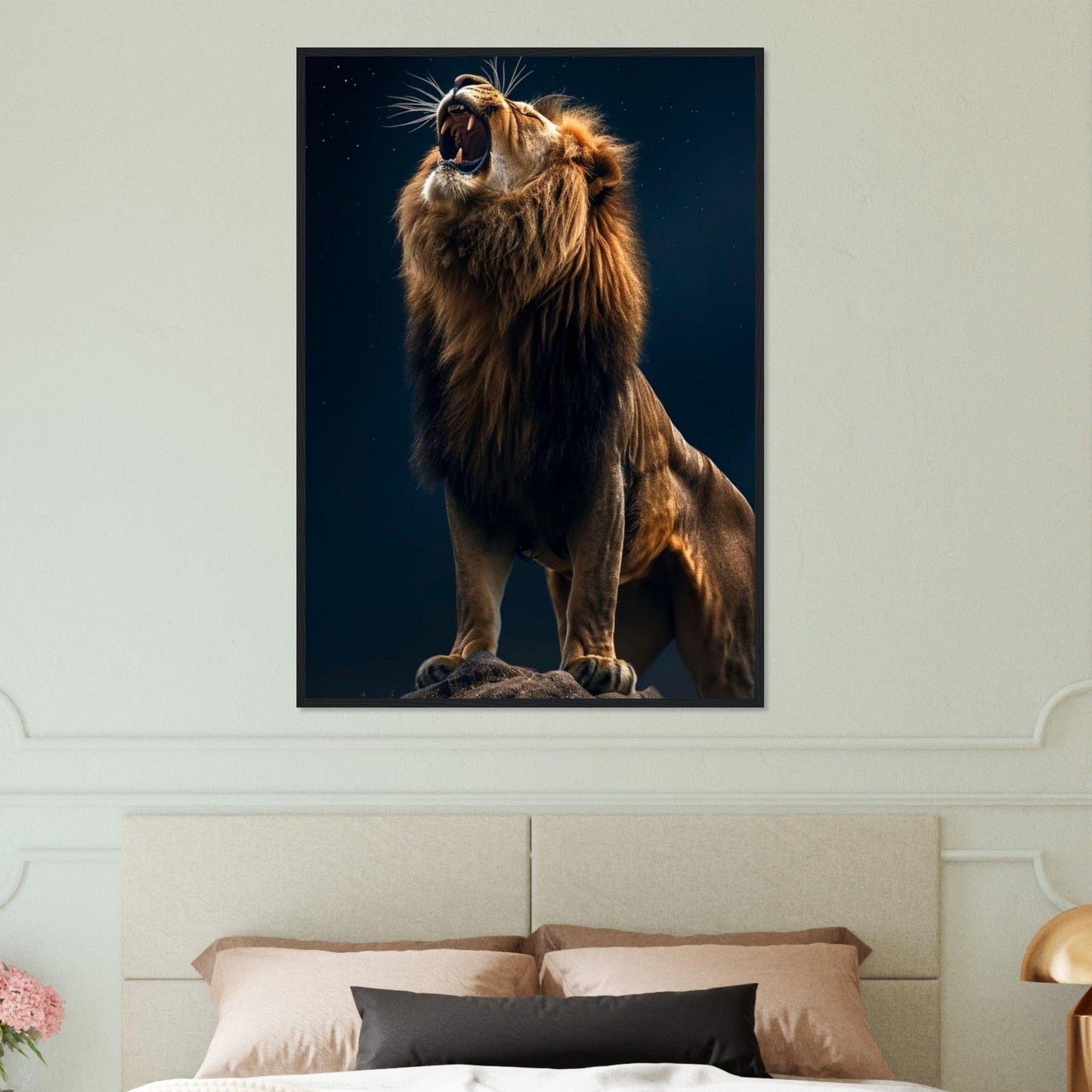 Tableau Lion Art Bleu