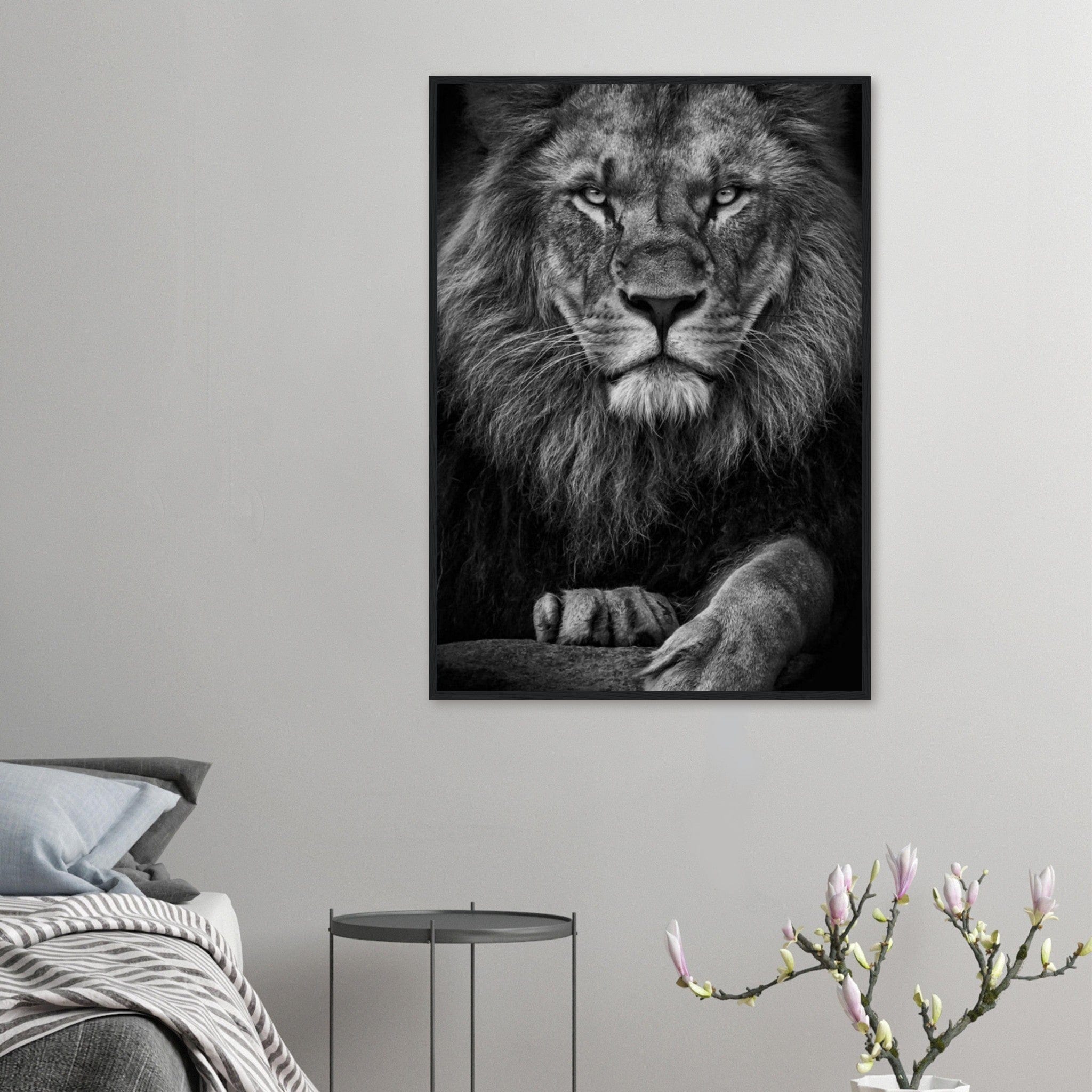 Canvanation Print Material Tableau Lion Noir Et Blanc