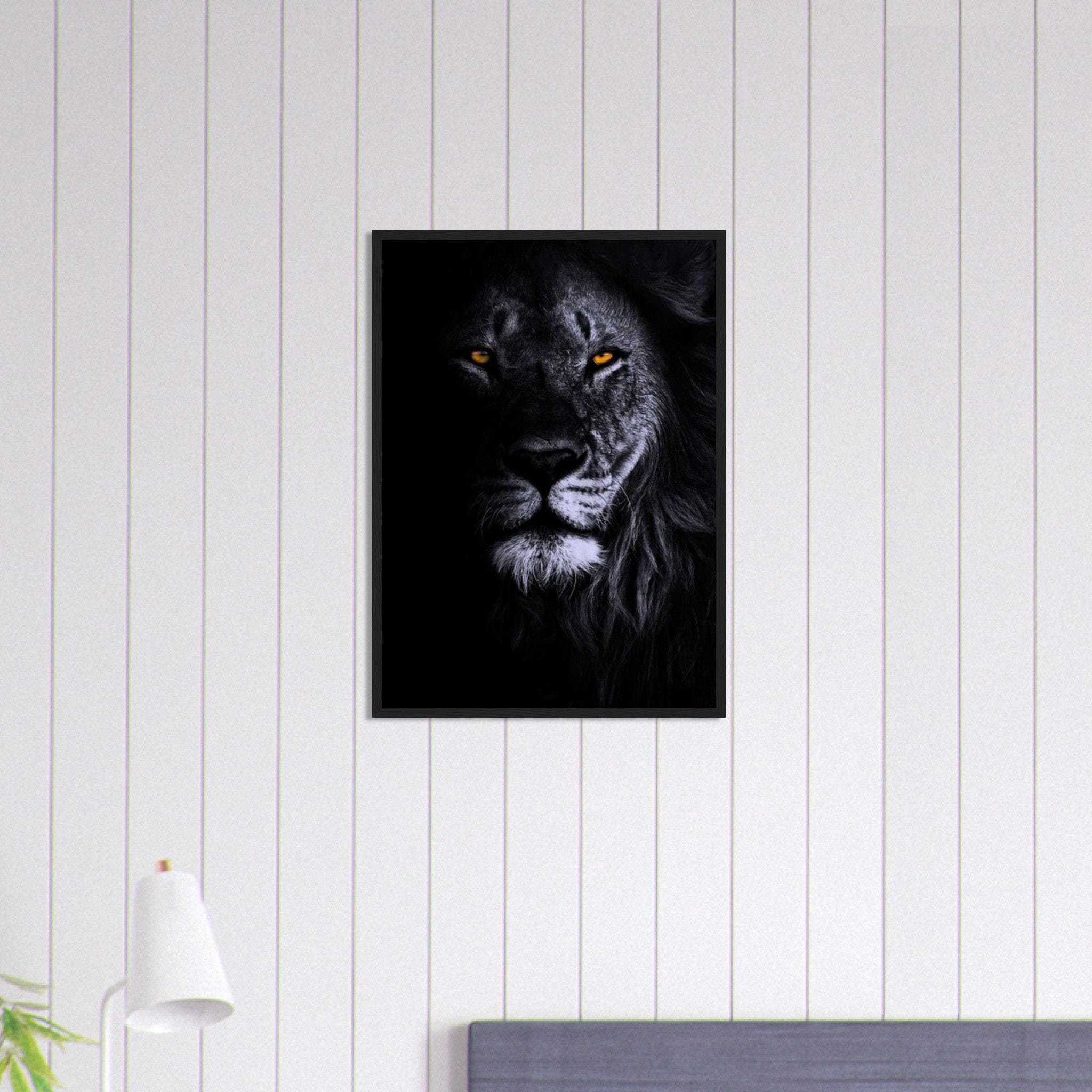 Canvanation Print Material 50x70 cm / 20x28″ Tableau Lion Feu Bleu Orange