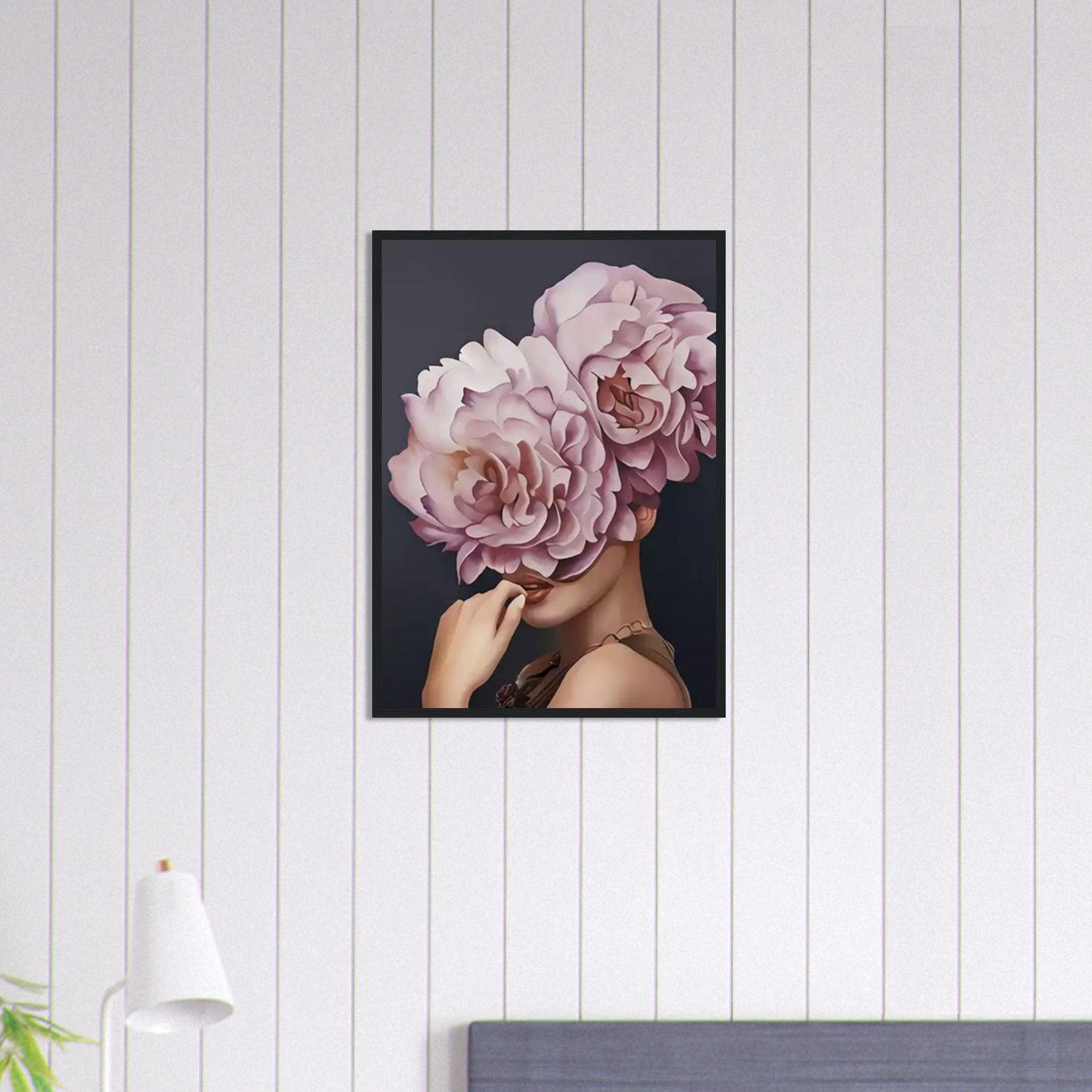 Canvanation Print Material 50x70 cm / 20x28″ Tableau Femme Fleurs Cheveux Roses Violet