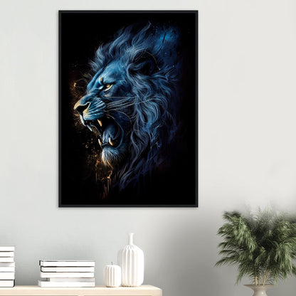 Tableau Lion Art Bleu