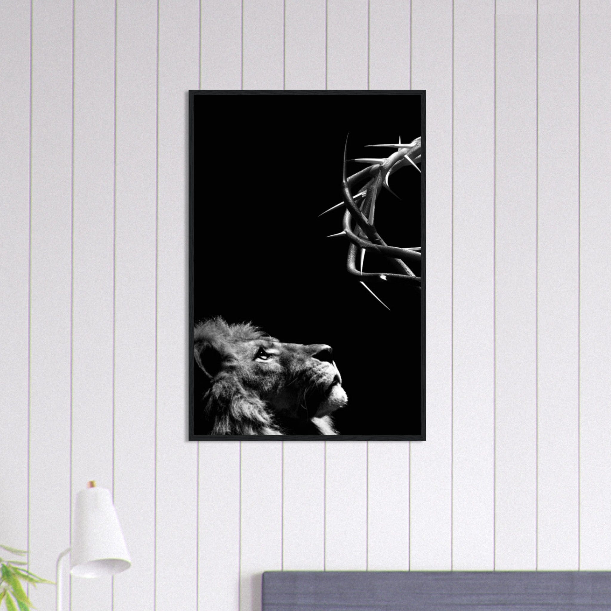 Canvanation Print Material 60x90 cm / 24x36″ Tableau Lion Couronne Noir