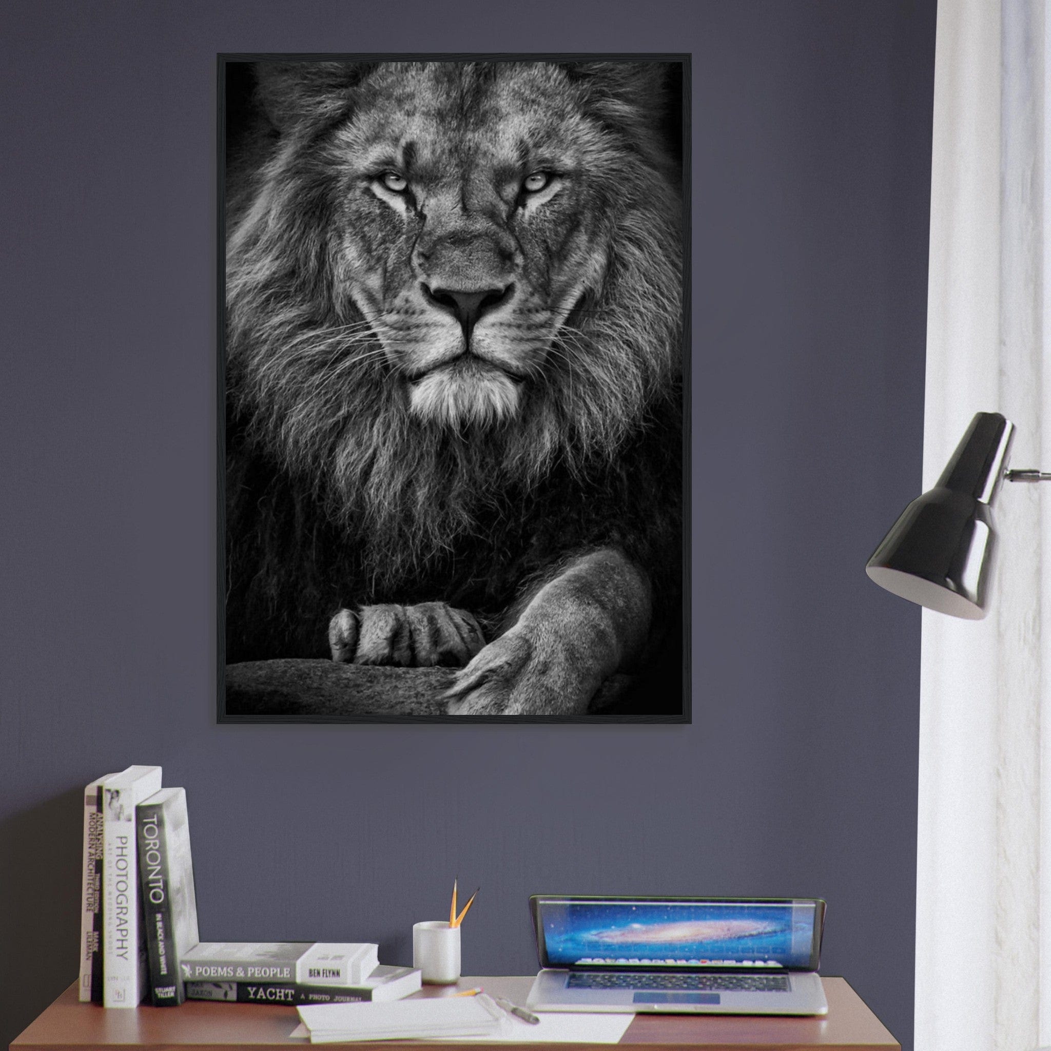 Canvanation Print Material Tableau Lion Noir Et Blanc