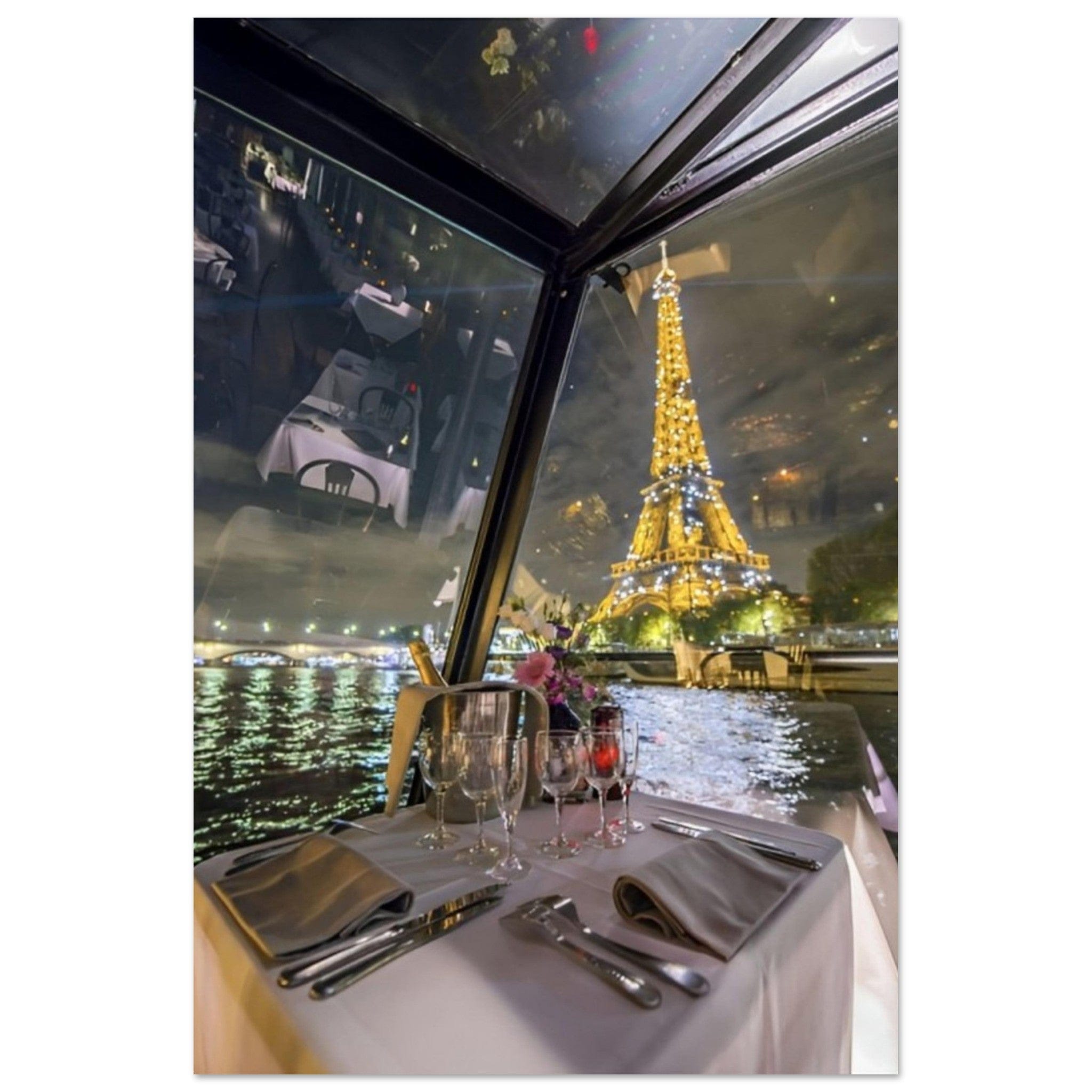 Canvanation Print Material 60x90 cm / 24x36″ Tableau Tour Eiffel Bateau