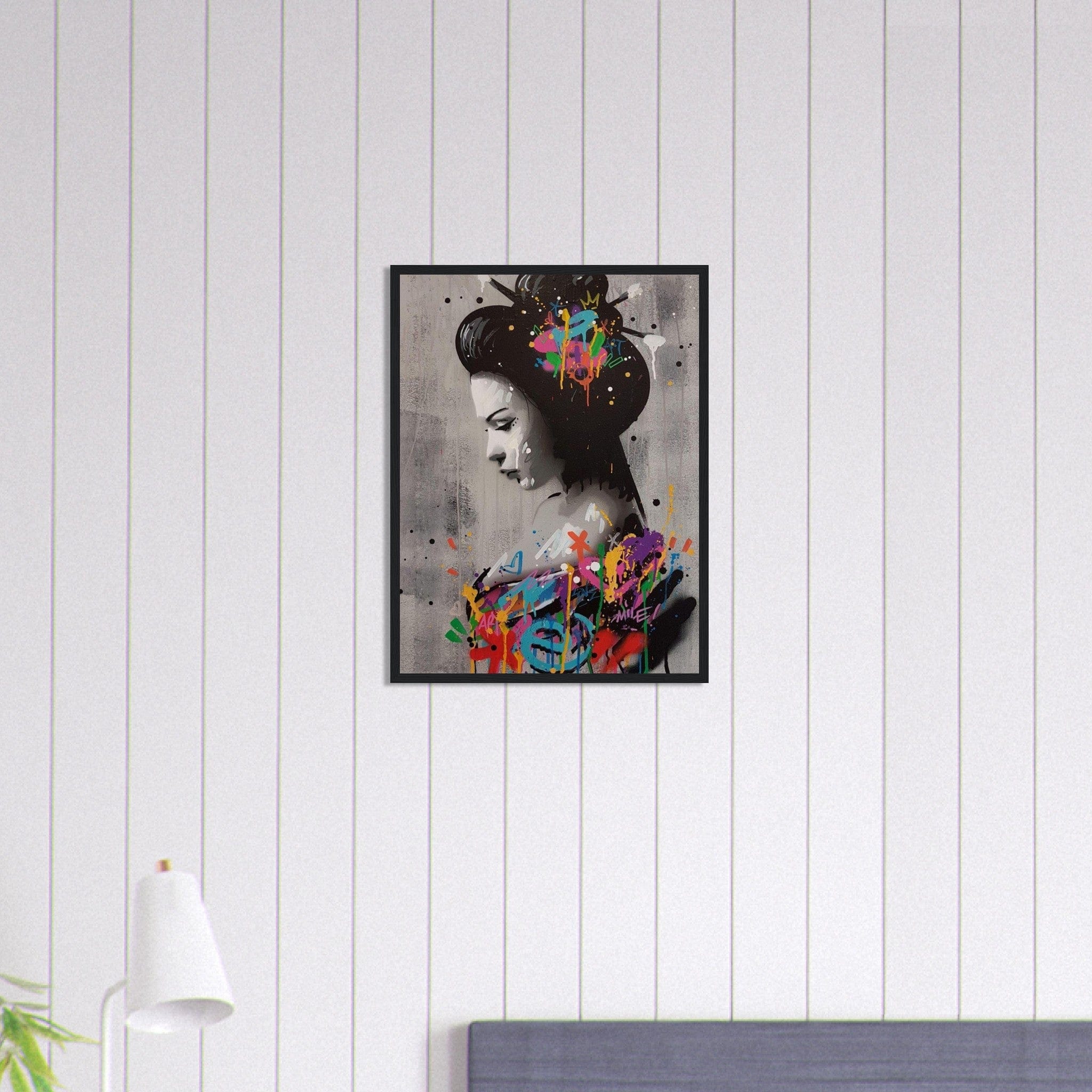 Canvanation Print Material 45x60 cm / 18x24″ Tableau Street Art Japonais Geisha