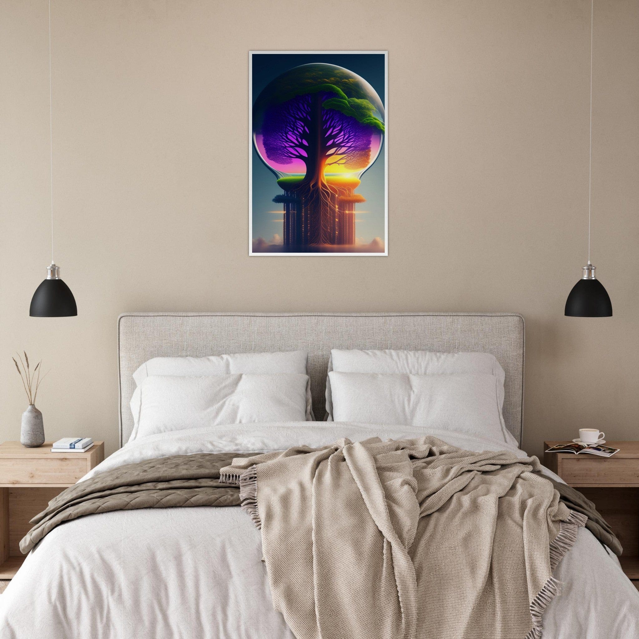 Canvanation Print Material 45x60 cm / 18x24″ / Blanc Tableau Arbre De Vie Violet