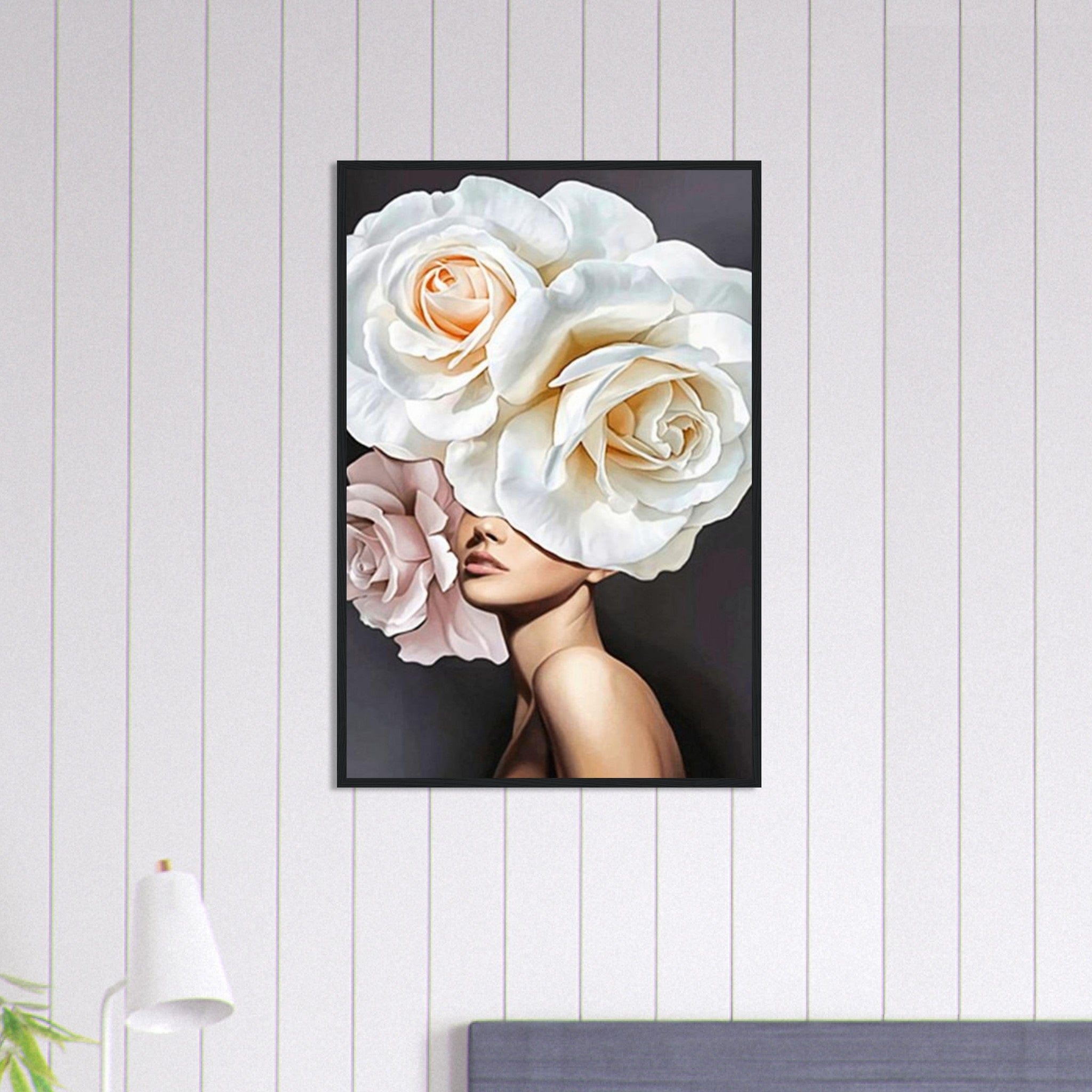 Canvanation Print Material 60x90 cm / 24x36″ Tableau Femme Fleurs Cheveux Blanc