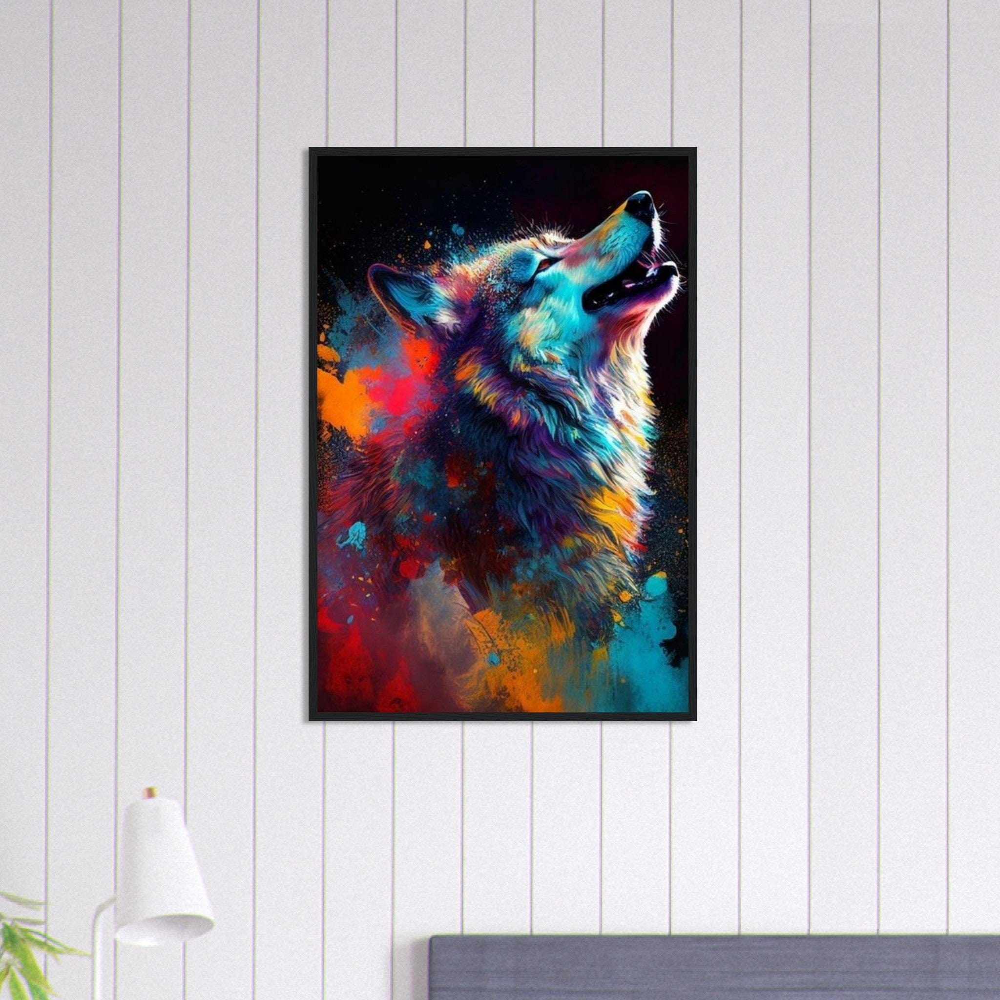 Canvanation Print Material 60x90 cm / 24x36″ Tableau Loup Peinture Multicolore