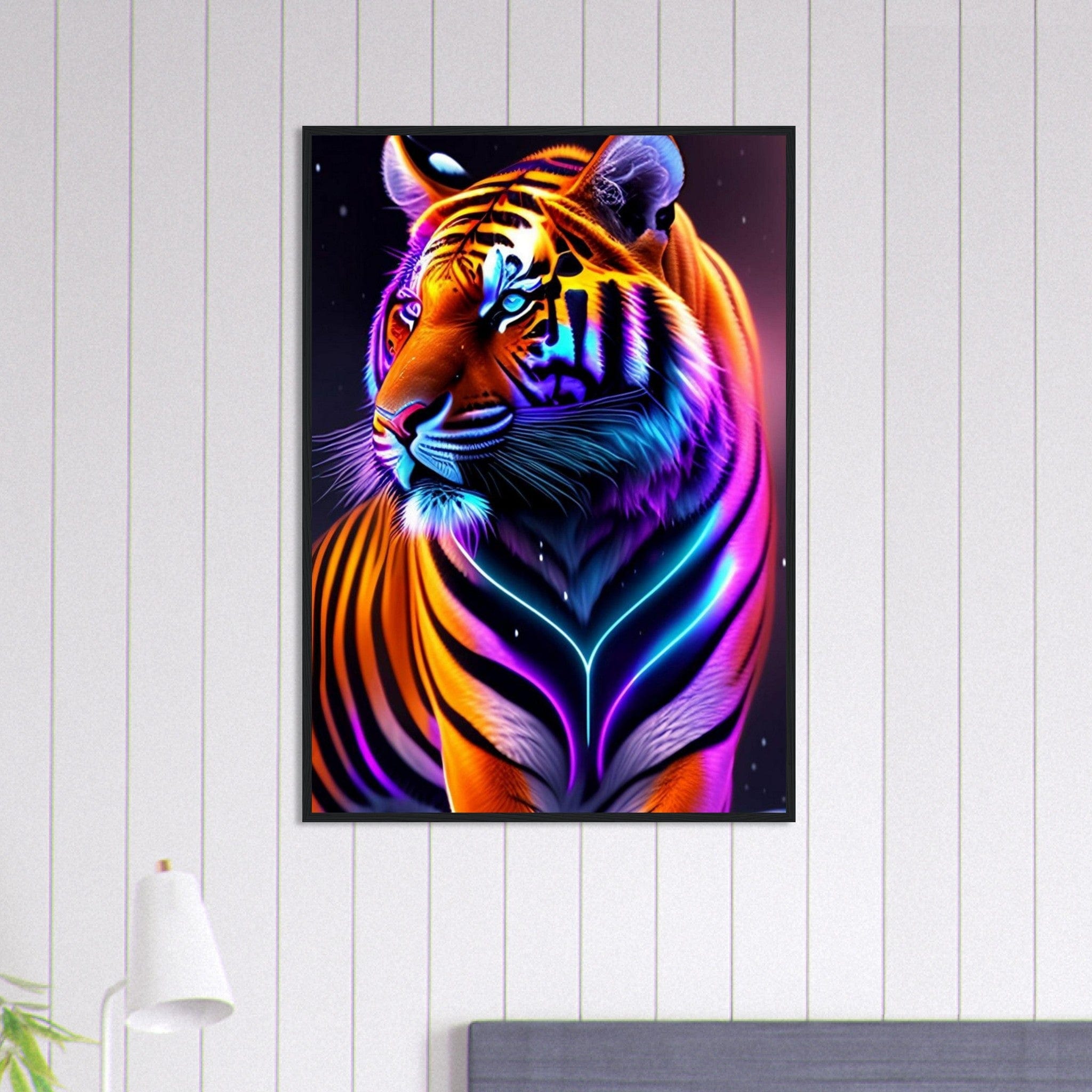 Tableau Tigre Du Bengale Fluo Canvanation