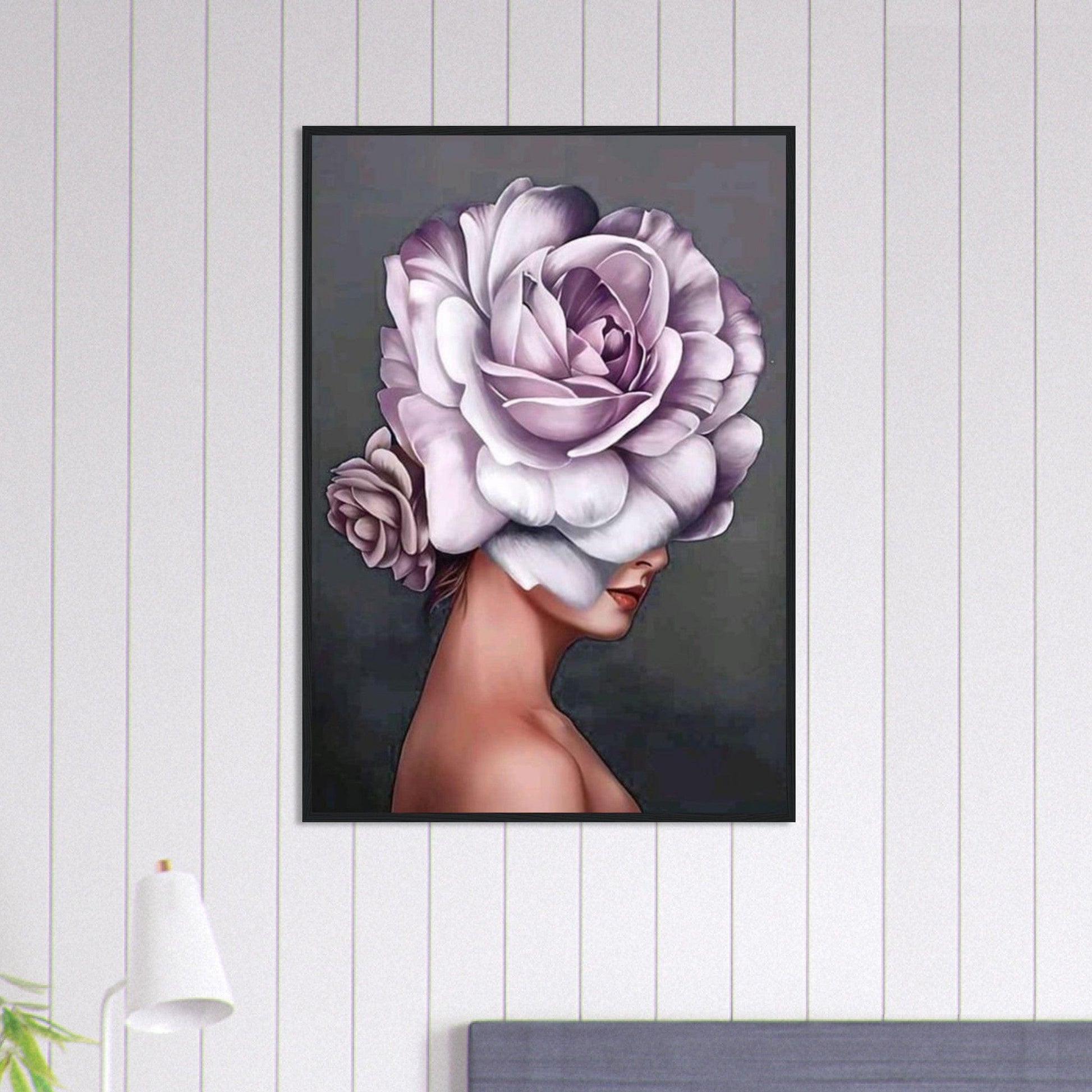 Tableau Femme Fleurs Cheveux Violet