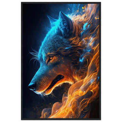 Tableau Loup Feu Eau - Canvanation