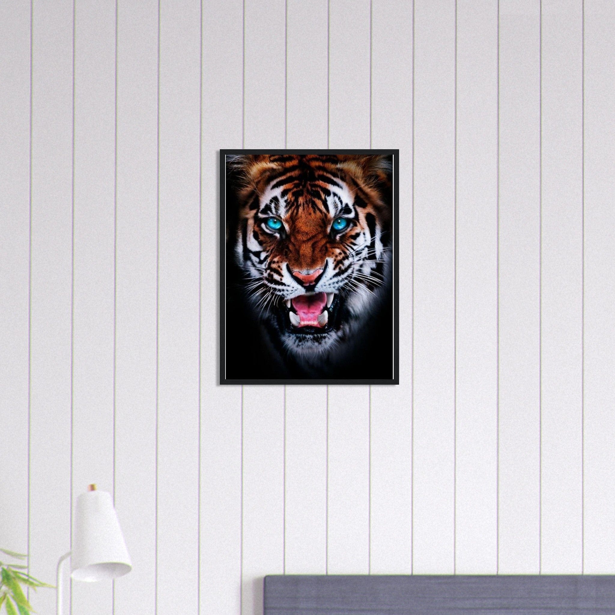 Tableau Tigre Du Bengale Yeux Bleu Canvanation