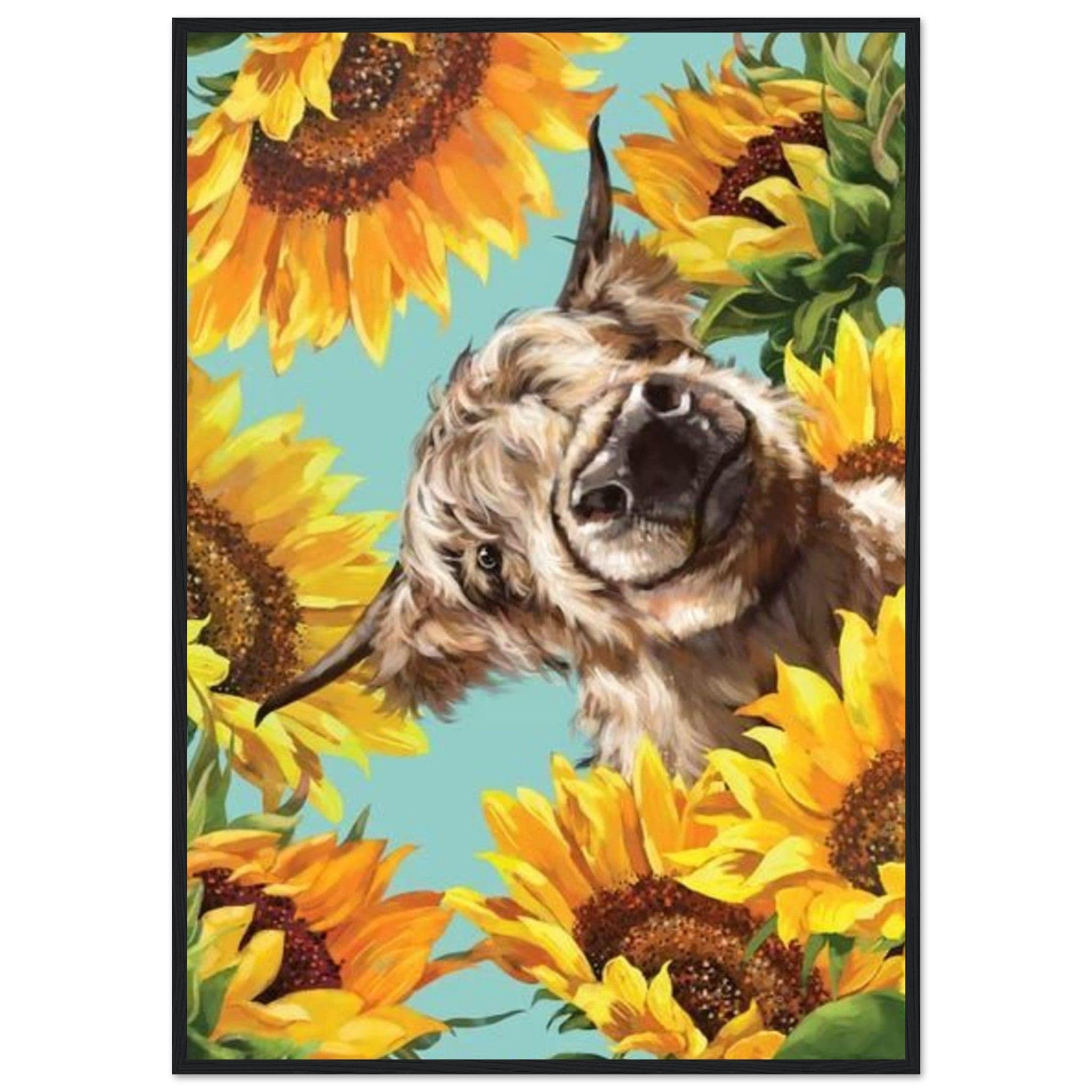 Canvanation Print Material 70x100 cm / 28x40″ Tableau Vache Tournesol