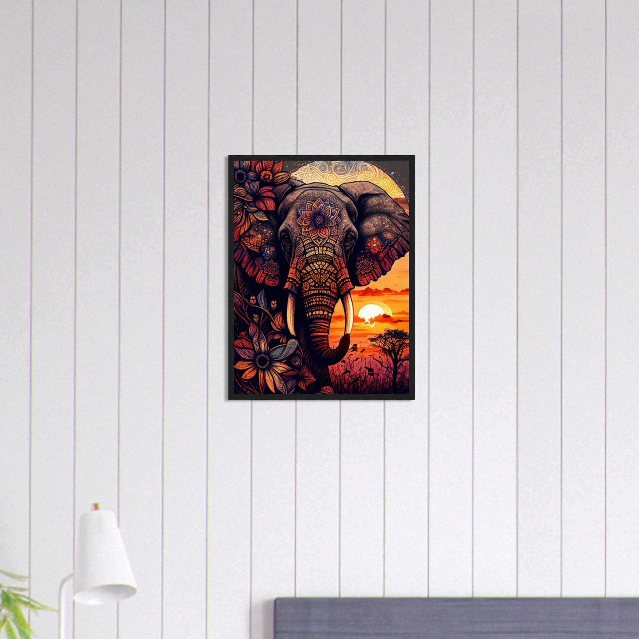 Canvanation Print Material 45x60 cm / 18x24″ Tableau Elephant Majesté en Gris