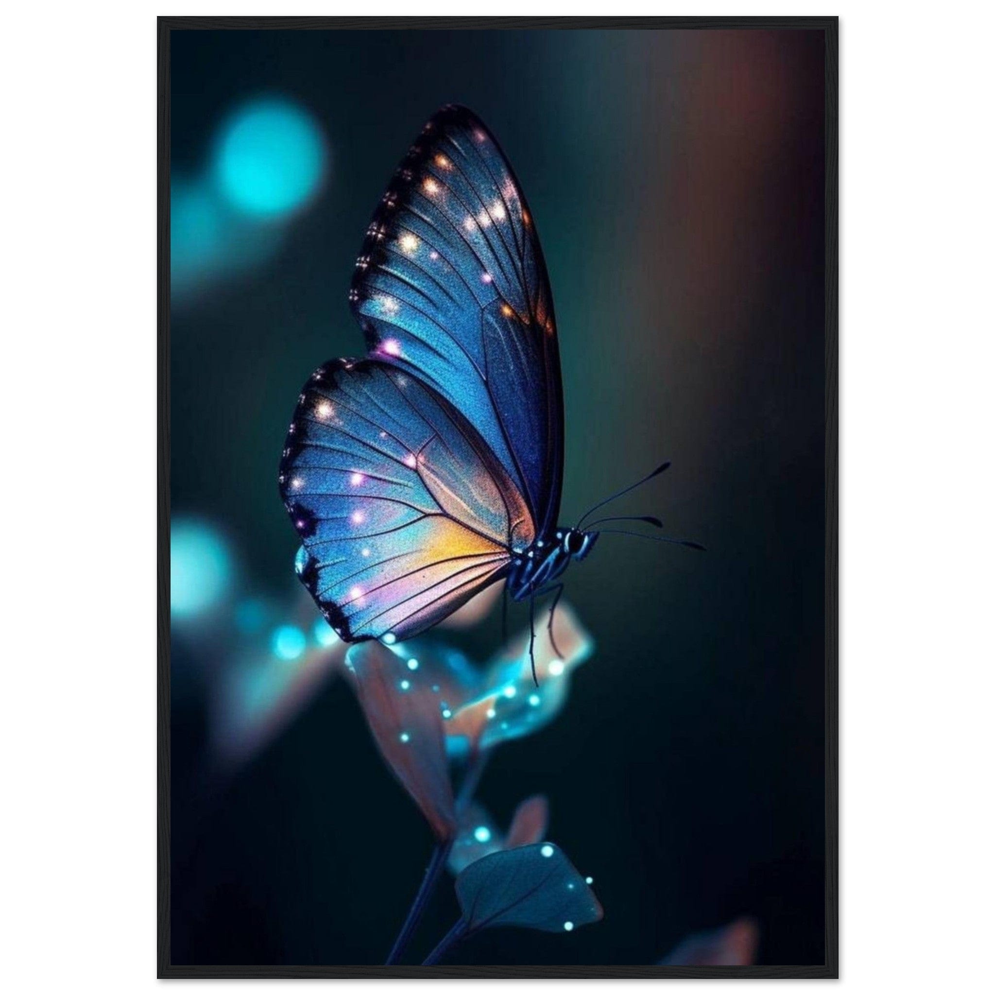 Tableau Papillon Bleu Nuit - Canvanation