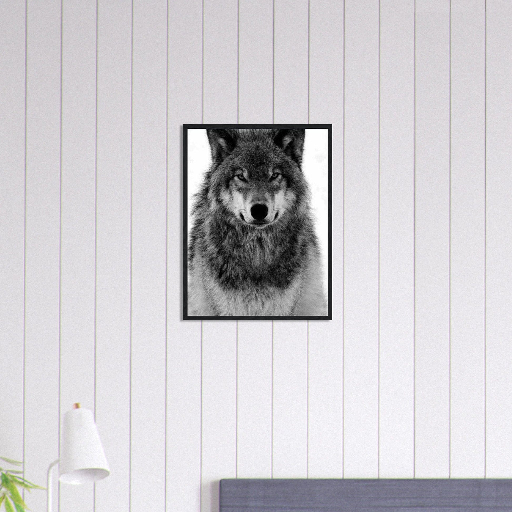 Tableau Loup Noir Et Blanc - Canvanation