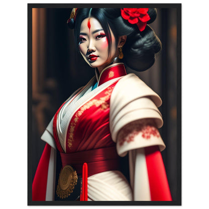 Tableau Japon Geisha En Rouge Et Blanc Canvanation