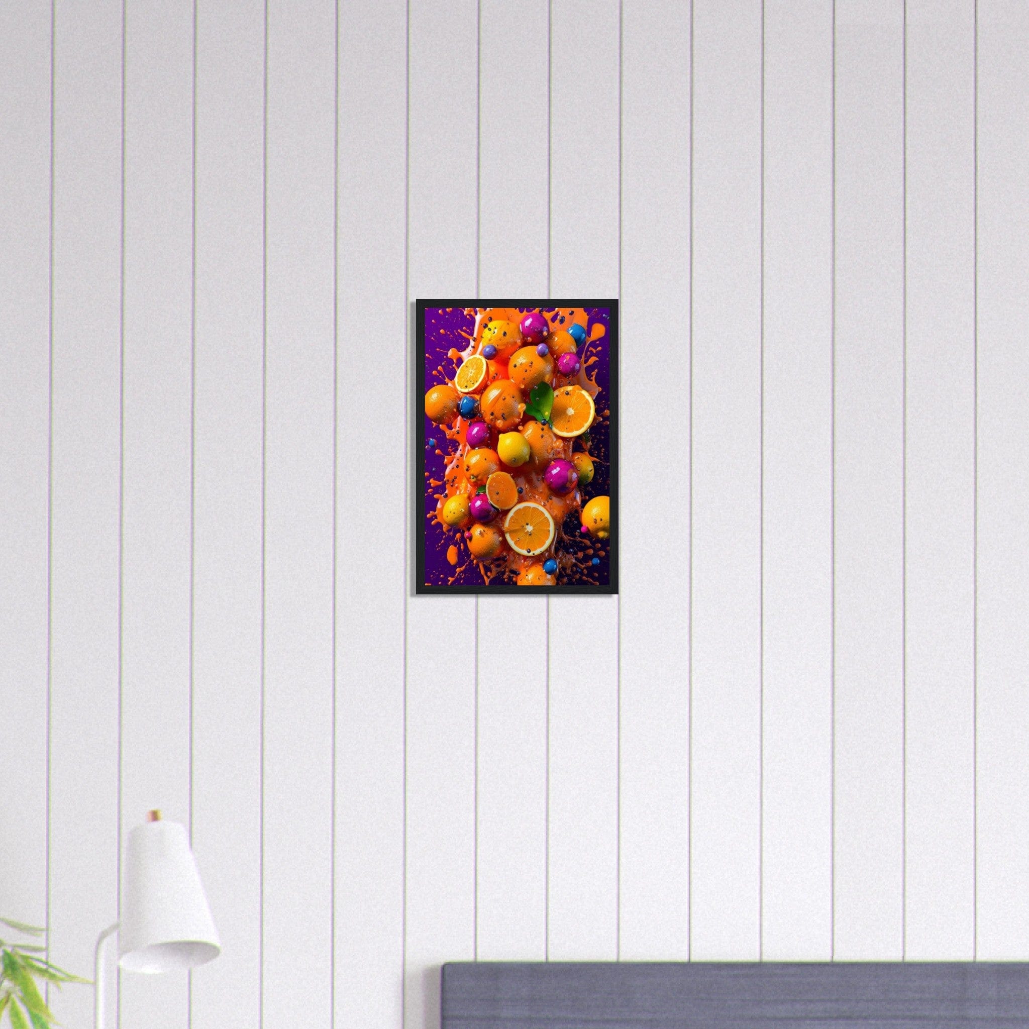 Canvanation Print Material 30x45 cm / 12x18″ Tableau Cuisine Panier De Fruit Fond Violet