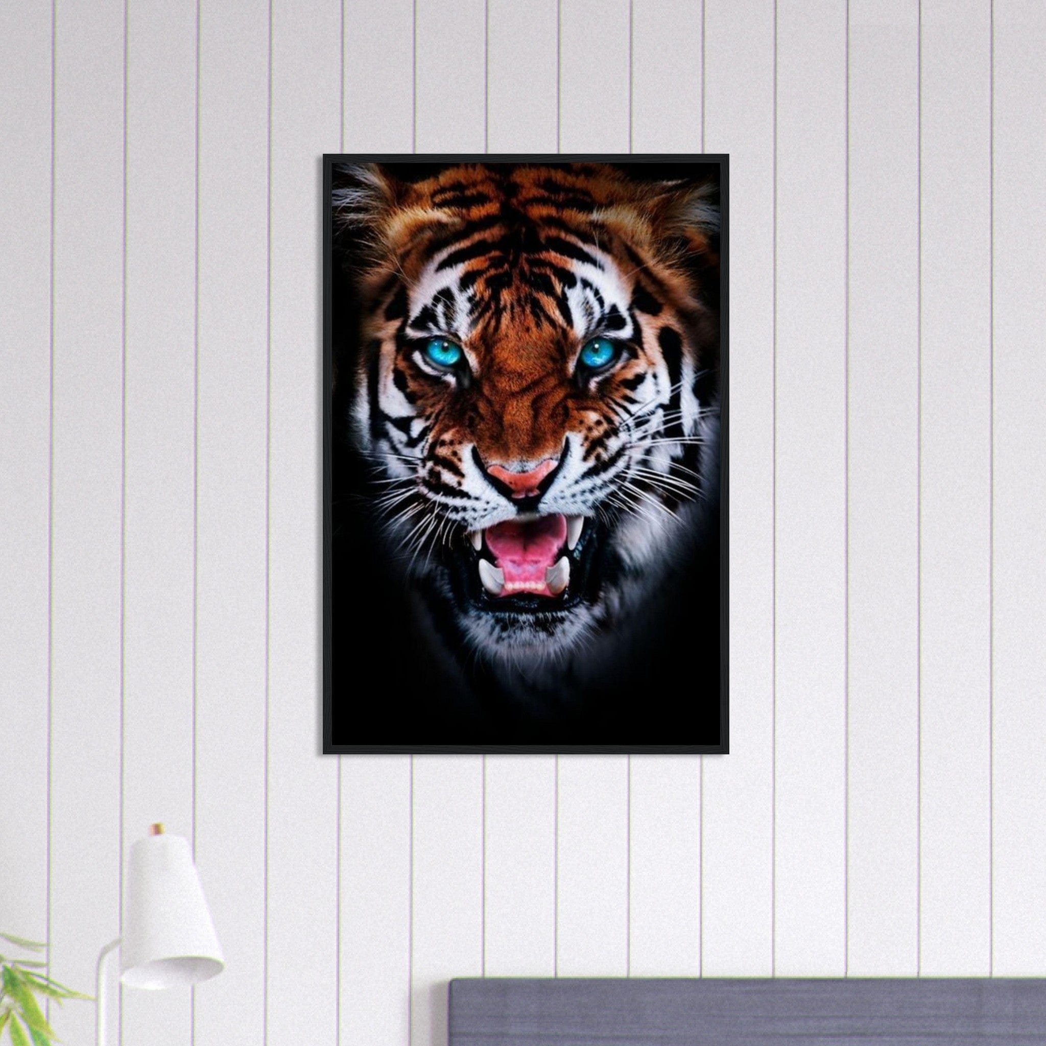 Tableau Tigre Du Bengale Yeux Bleu Canvanation