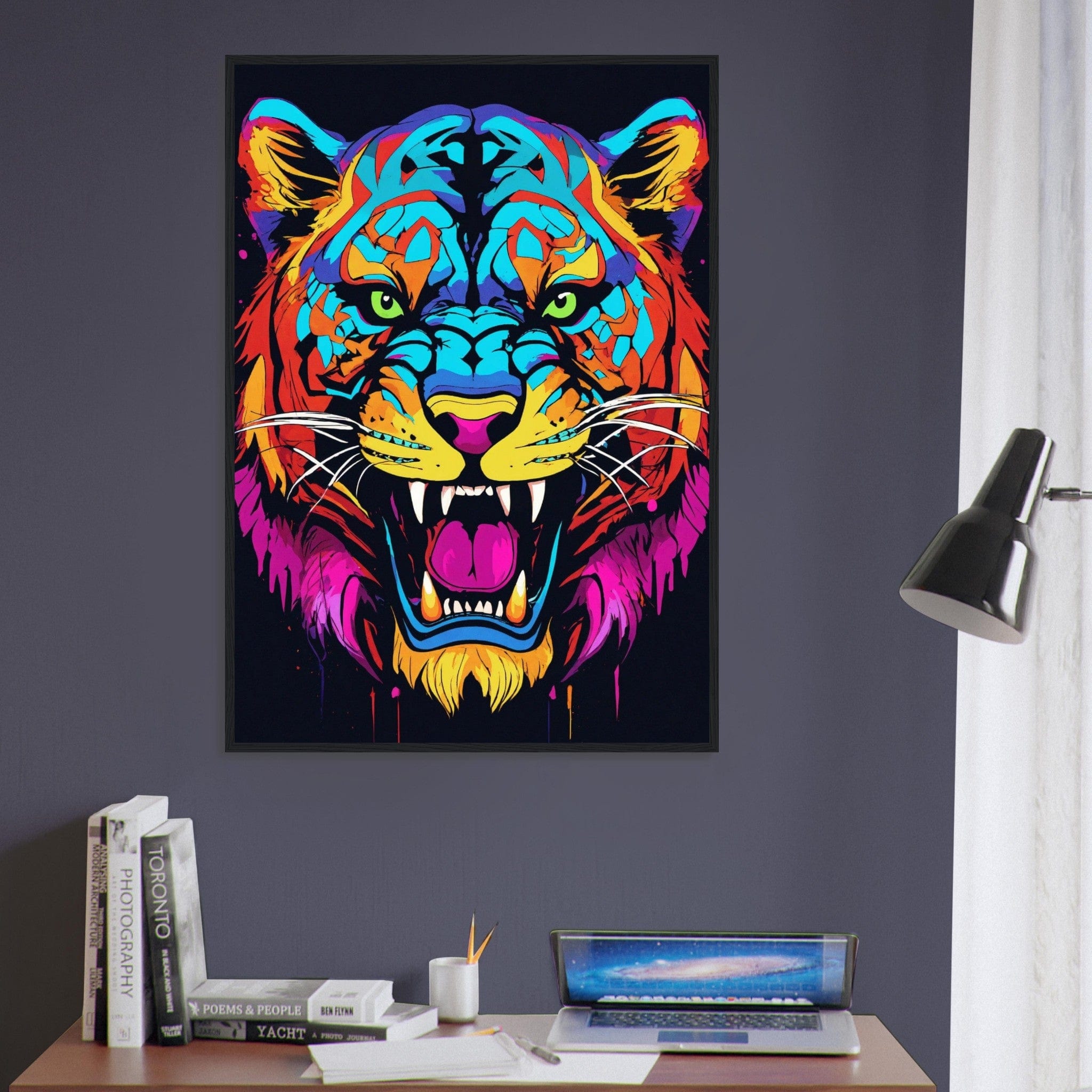 Canvanation Print Material Tableau Tigre Rugissement Chromatique