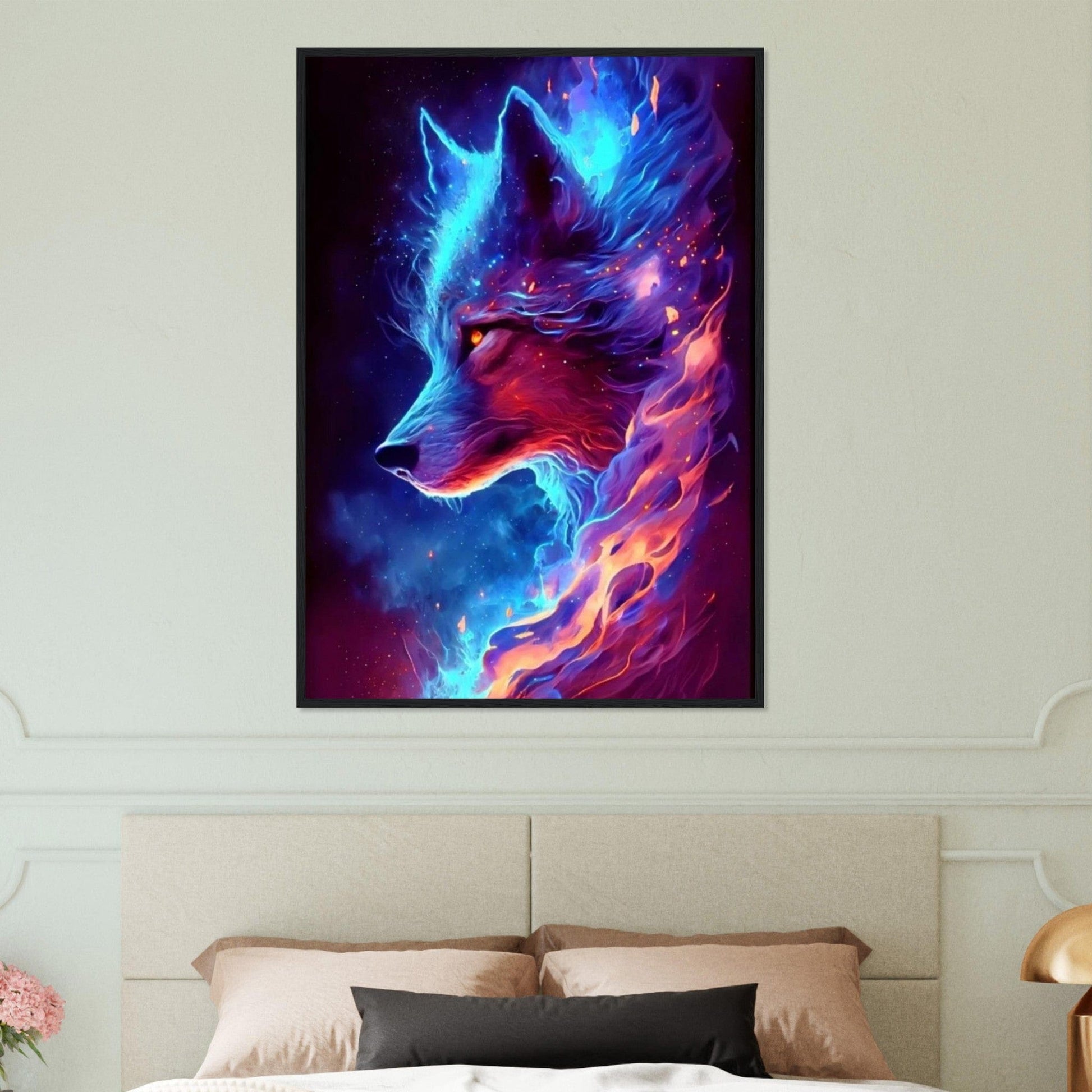 Tableau Loup Fluorescent Canvanation