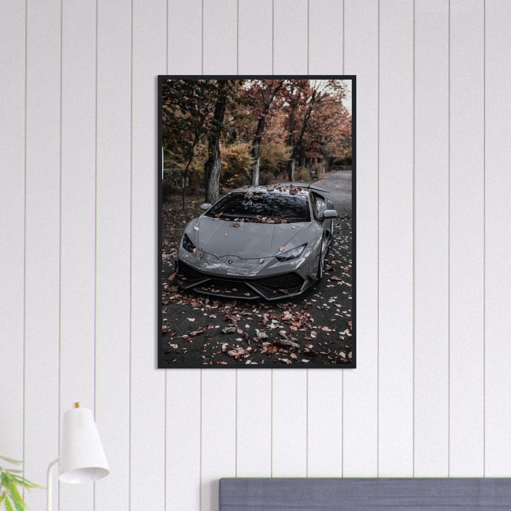 Canvanation Print Material 60x90 cm / 24x36″ Tableau Voiture Lamborghini Gris