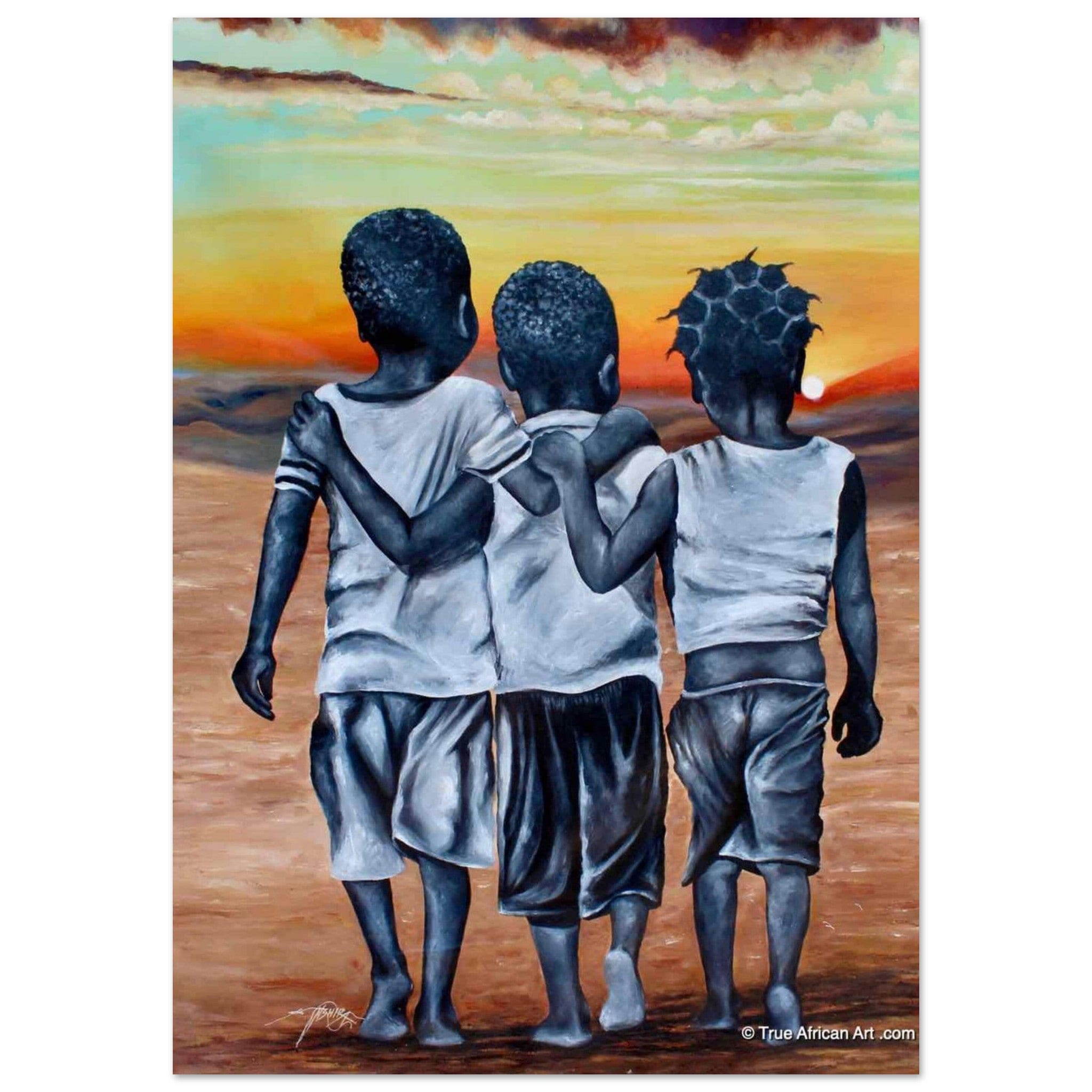 Tableau Africain Enfants - Canvanation