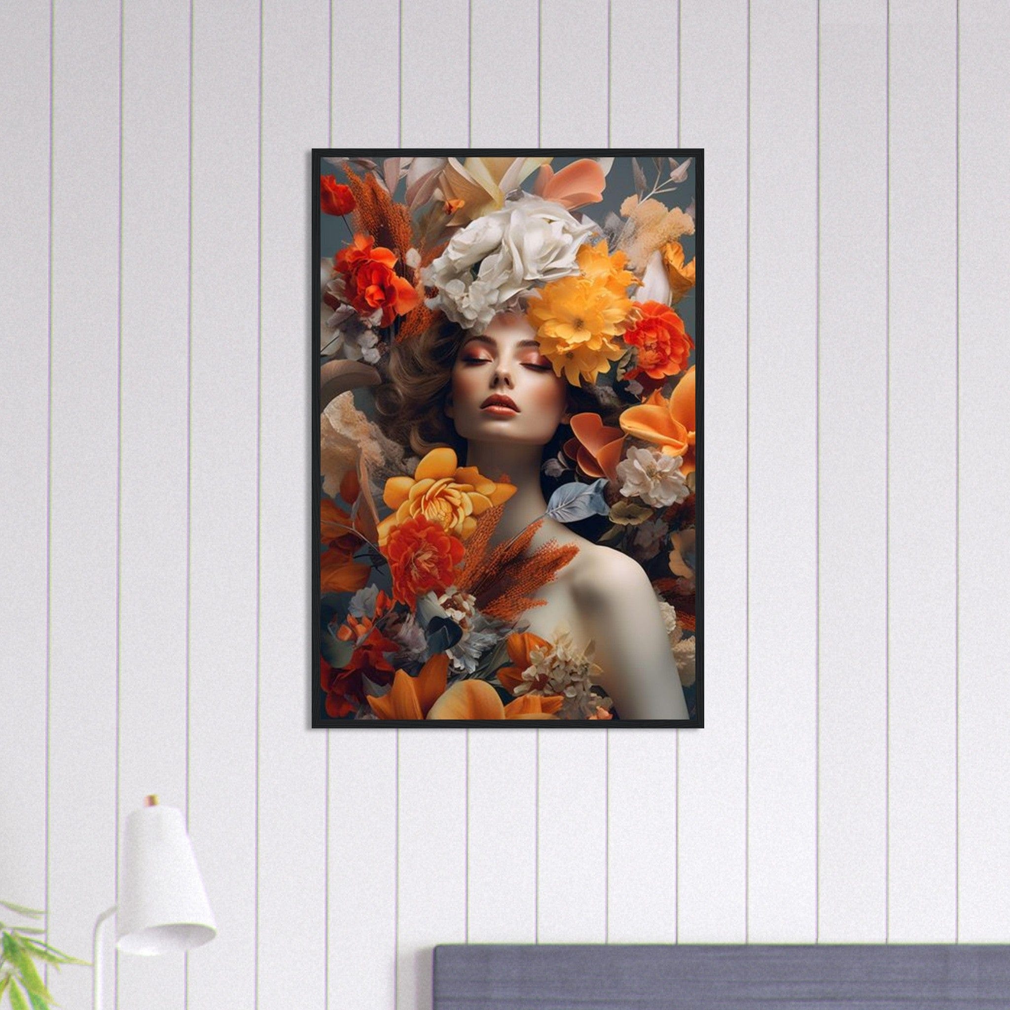 Canvanation Print Material 60x90 cm / 24x36″ Tableau Femme Fleurs Cheveux : Épanouissement floral