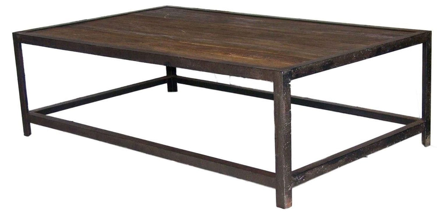 Canvanation Table Basse Industrielle en Bois Vieilli et Métal Noir : Design Authentique et Fonctionnel