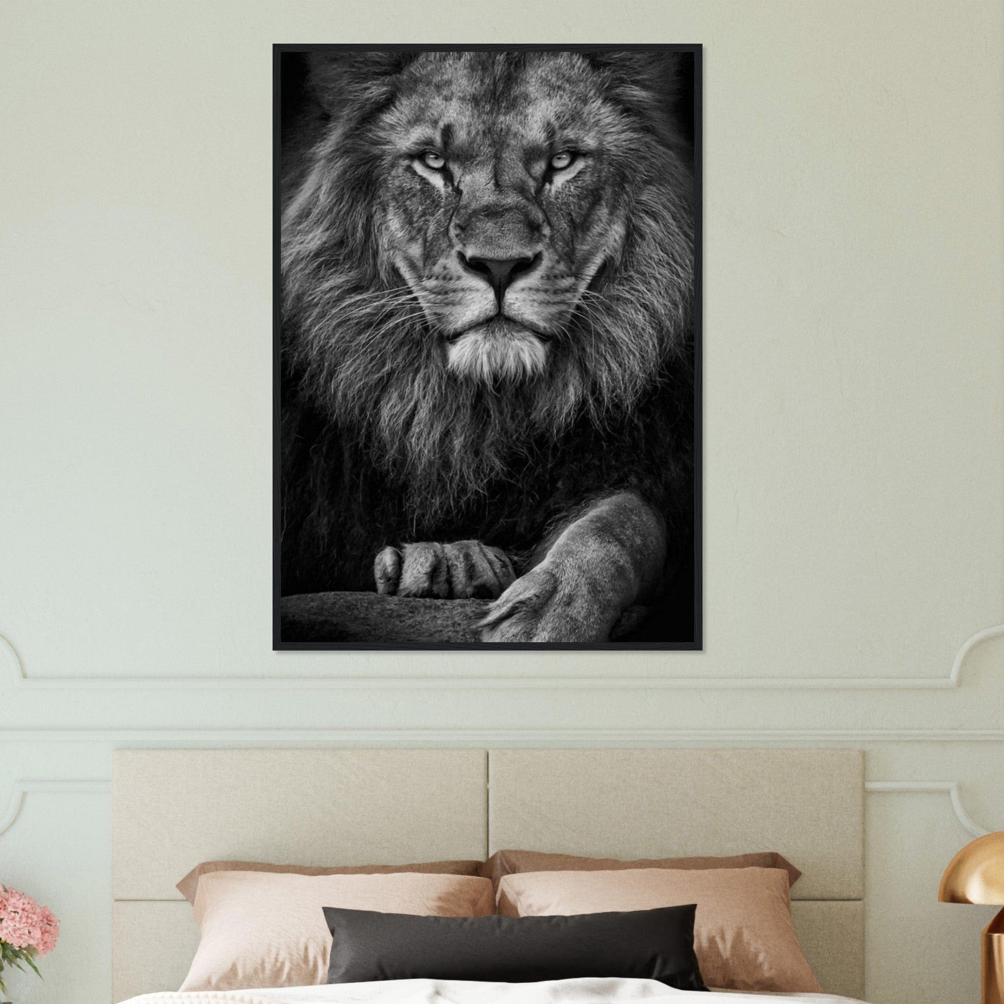 Canvanation Print Material Tableau Lion Noir Et Blanc