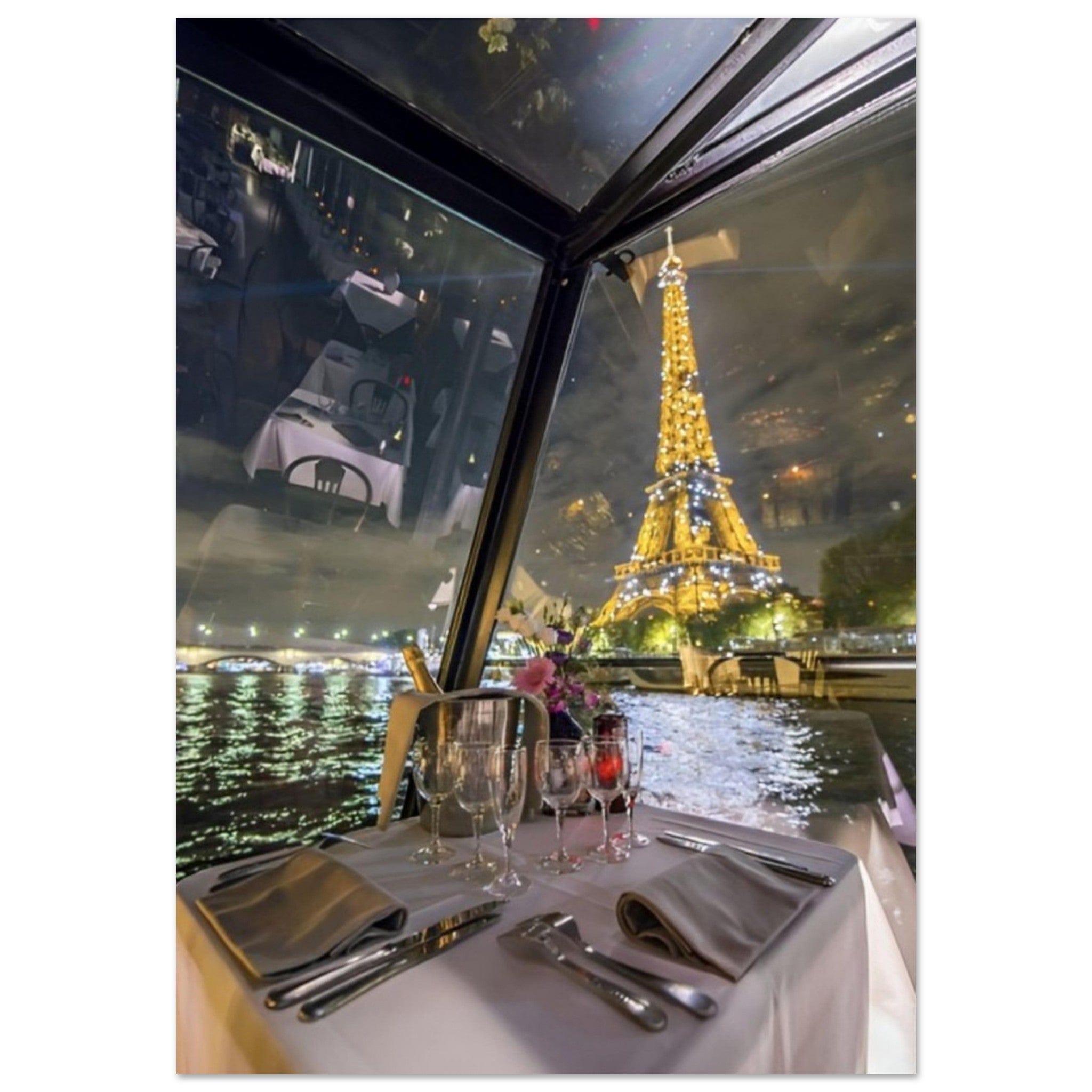 Canvanation Print Material 70x100 cm / 28x40″ Tableau Tour Eiffel Bateau