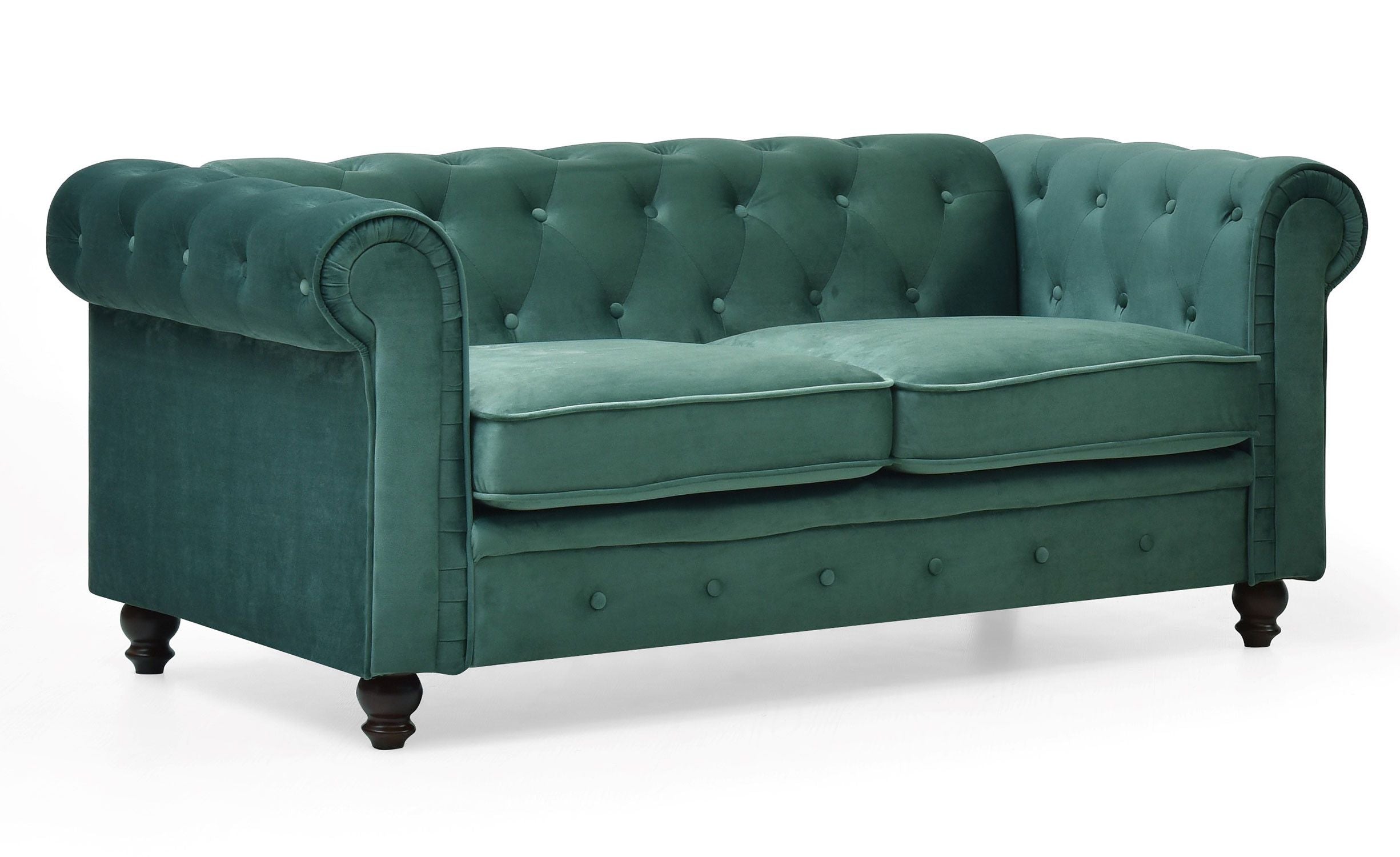 Canapé Chesterfield Confortable 2 places en Velours Vert