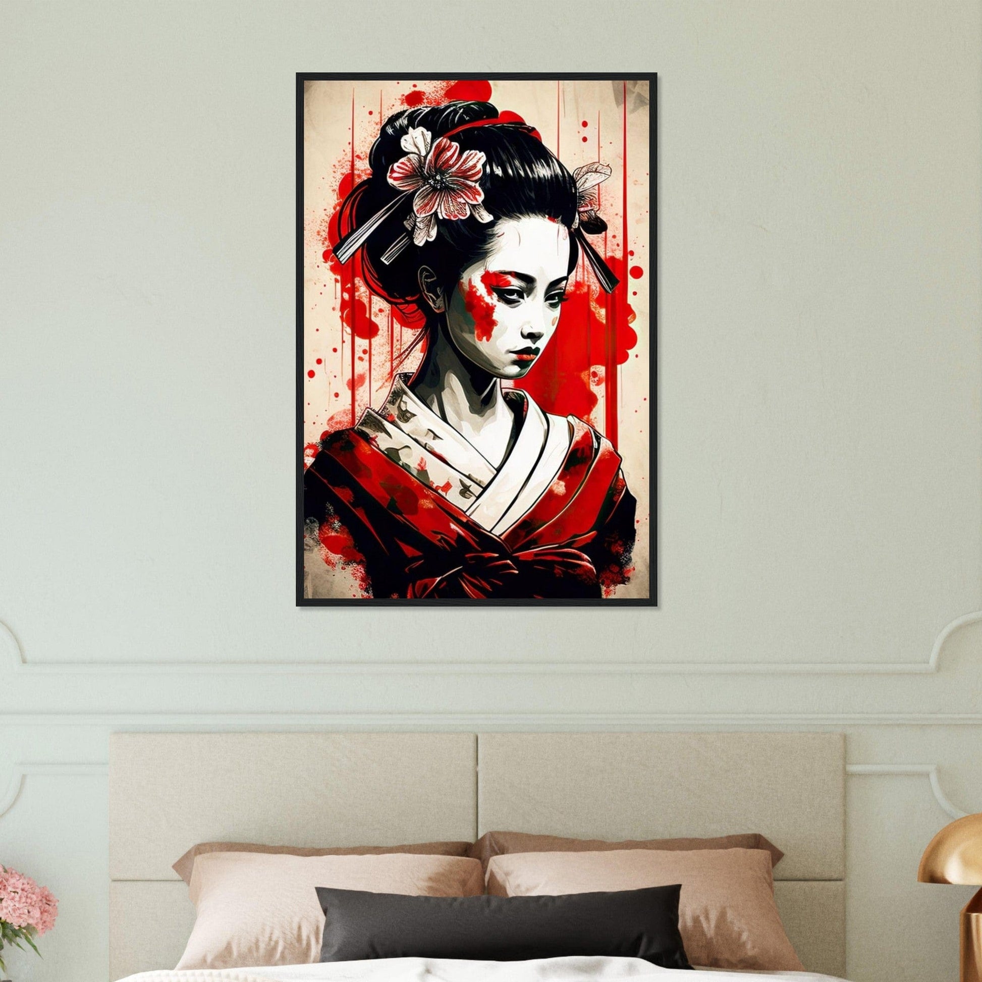 Tableau Geisha Horreur Kimono Canvanation